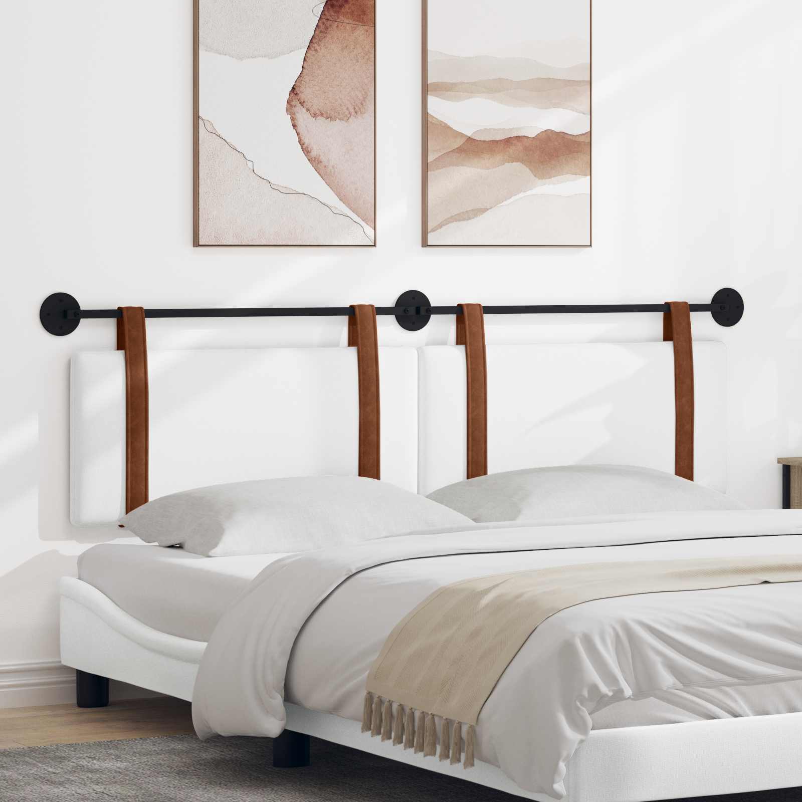 Tête de lit suspendue Uni Blanc 190 x 55 x 5 cm PU antique - XIOS