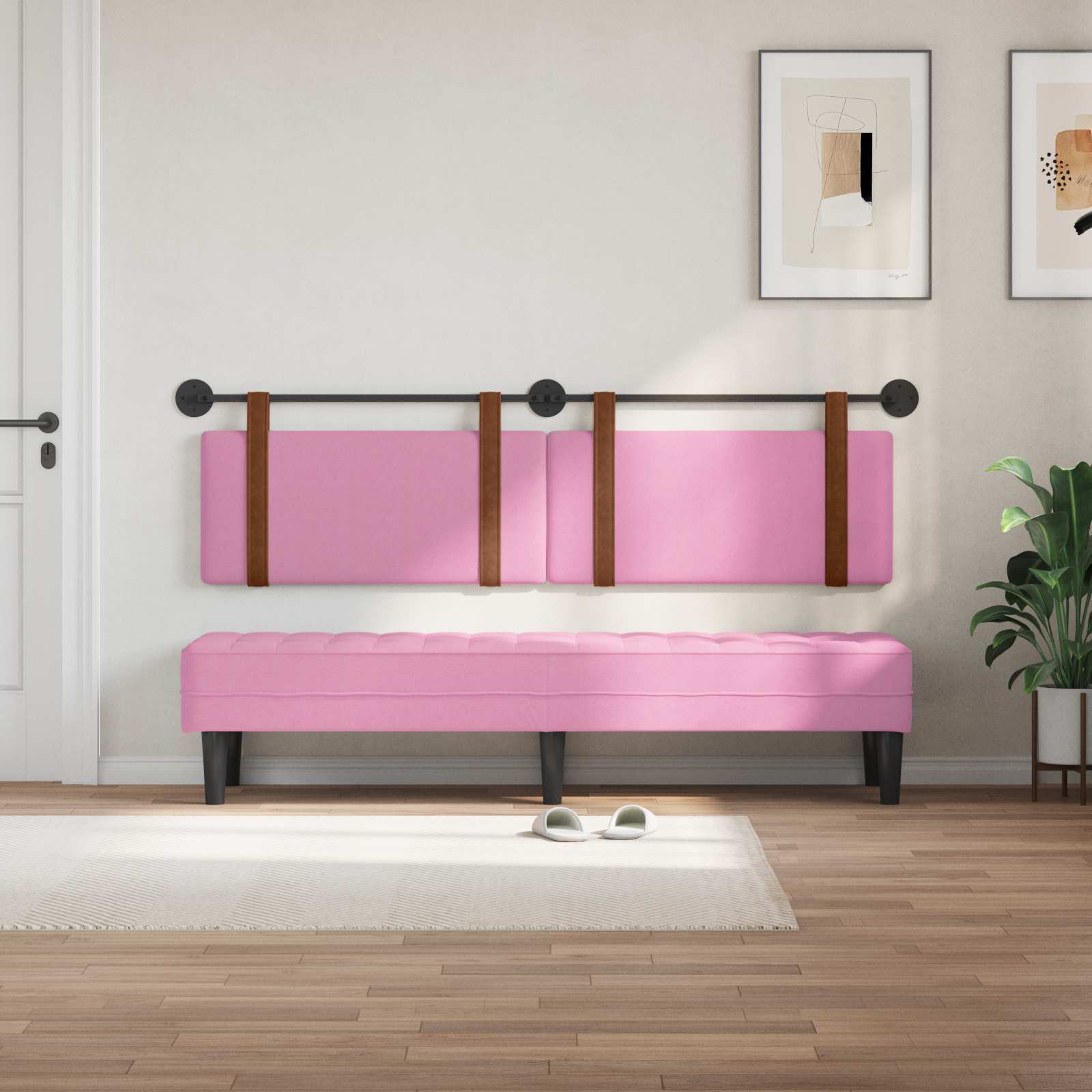 Tête de lit suspendue Uni Rose 190 x 55 x 5 cm PU antique - XIOS