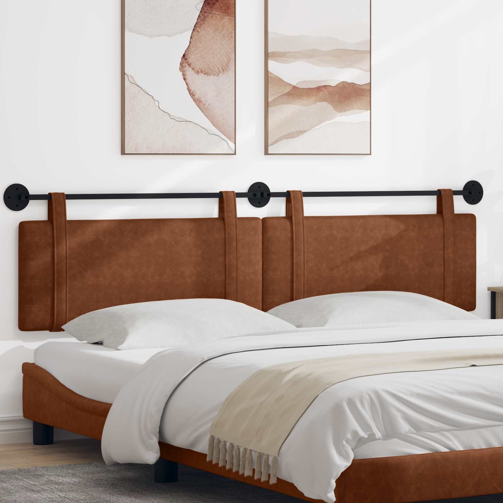Tête de lit suspendue Uni Marron 210 x 55 x 5 cm PU antique - XIOS