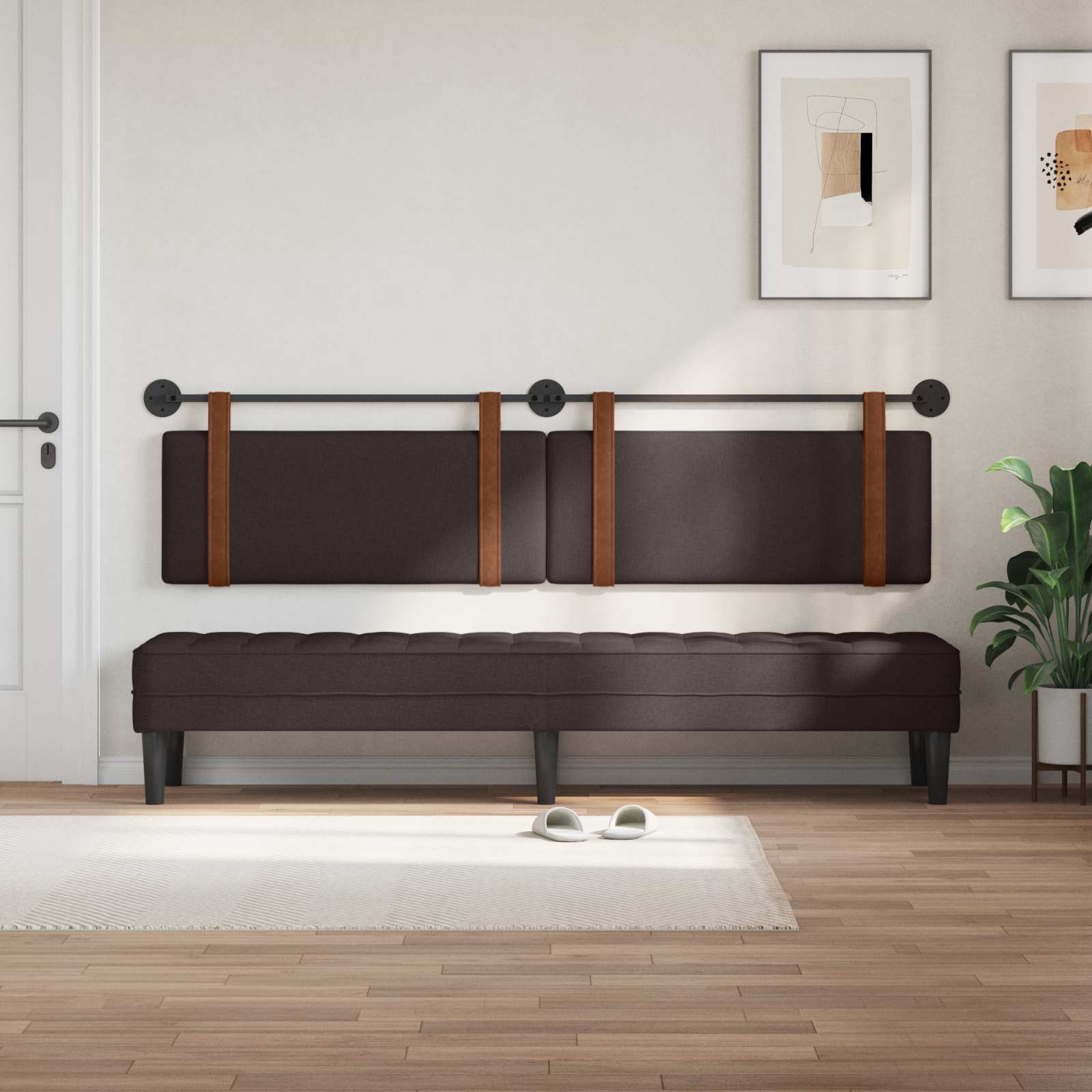 Tête de lit suspendue Marron foncé PU antique - XIOS