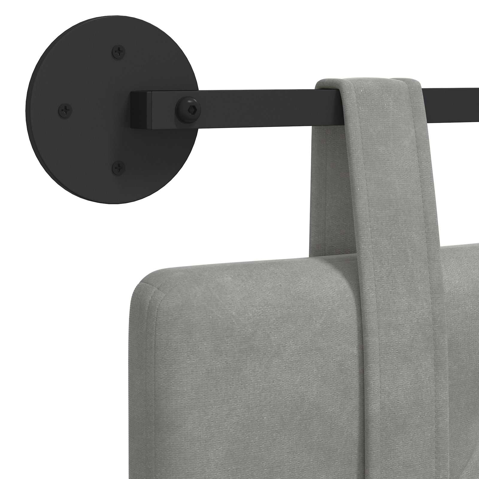Tête de lit suspendue Gris clair 90 x 55 x 5 cm Velours - XIOS