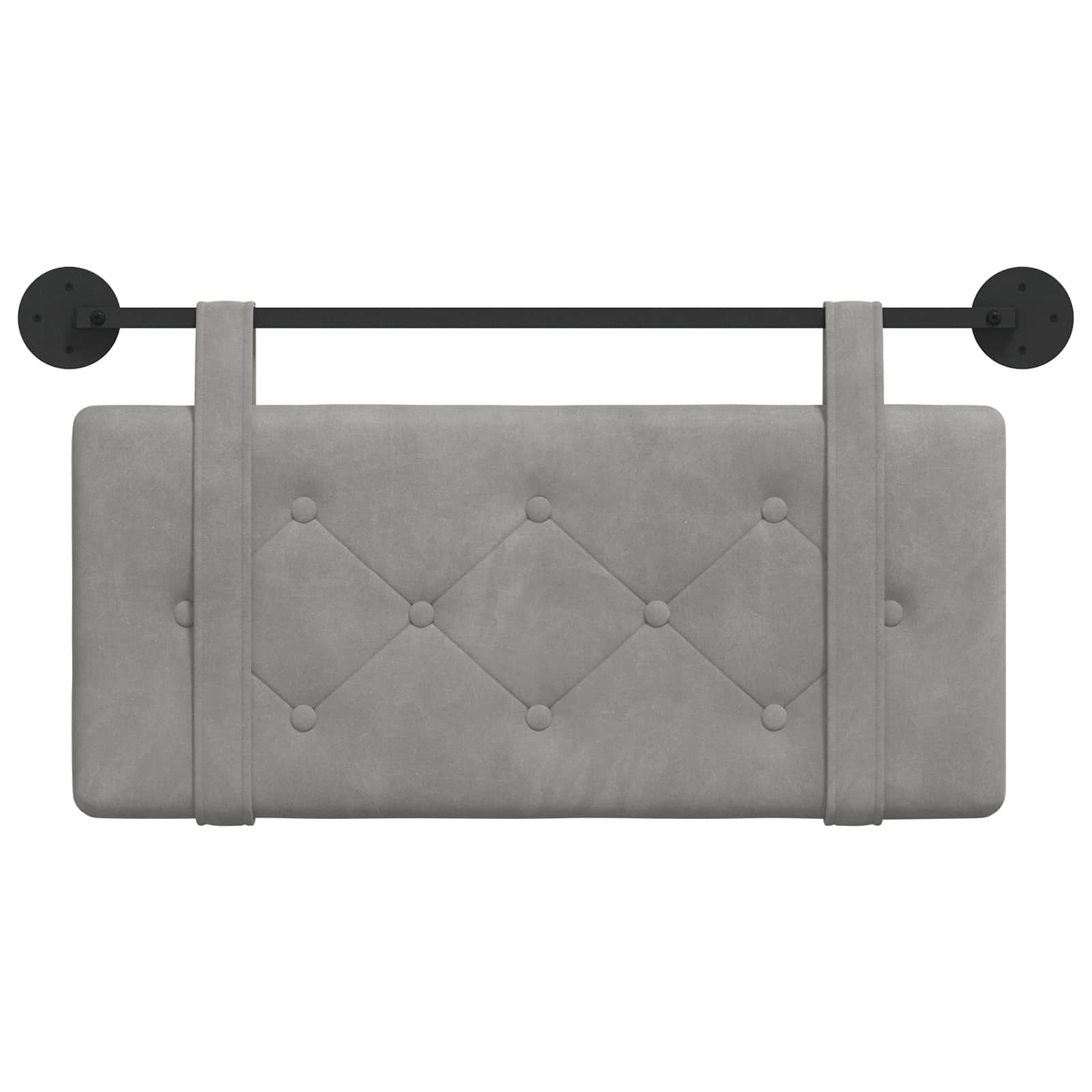 Tête de lit suspendue Gris clair 90 x 55 x 5 cm Velours - XIOS