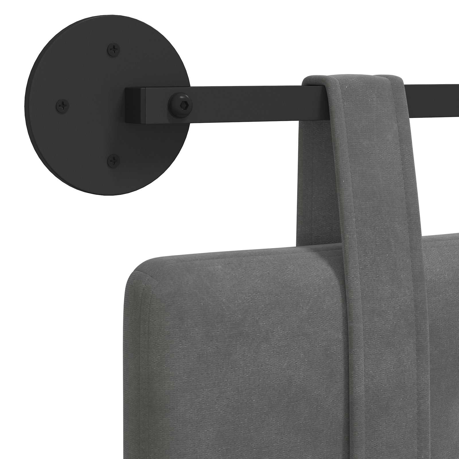 Tête de lit suspendue Gris foncé 100 x 55 x 5 cm Velours - XIOS