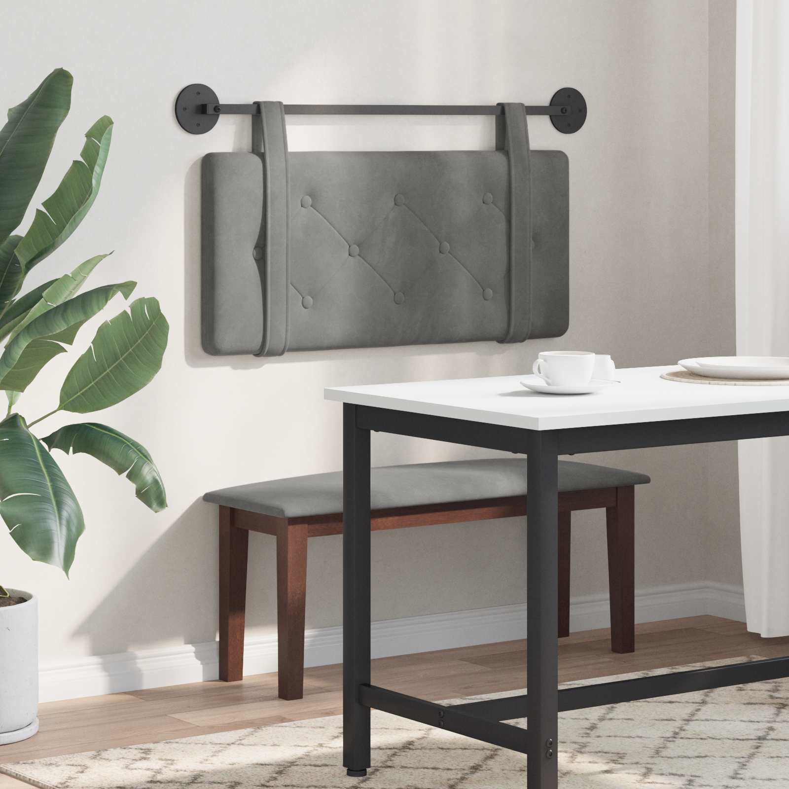 Tête de lit suspendue Gris foncé 100 x 55 x 5 cm Velours - XIOS