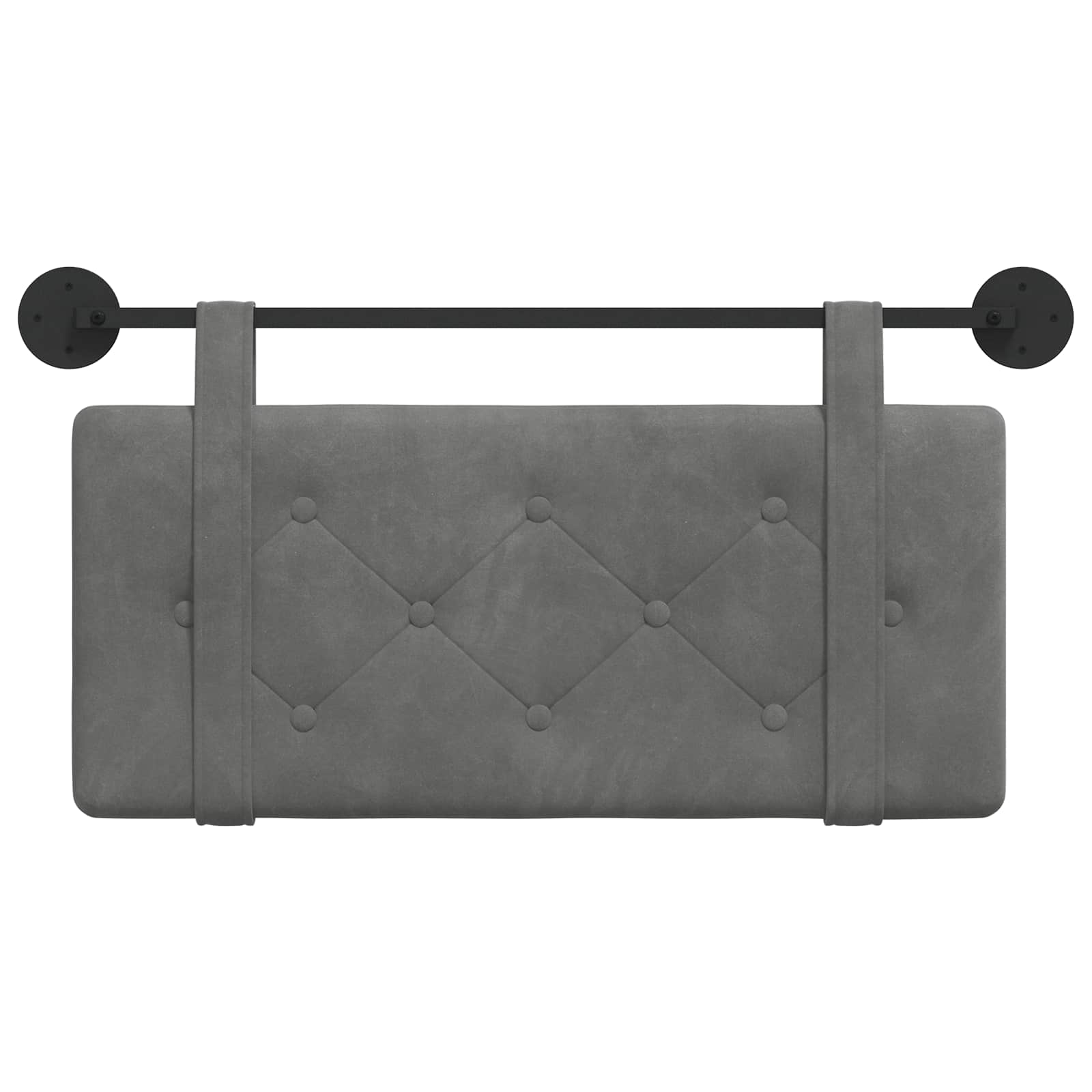 Tête de lit suspendue Gris foncé 100 x 55 x 5 cm Velours - XIOS