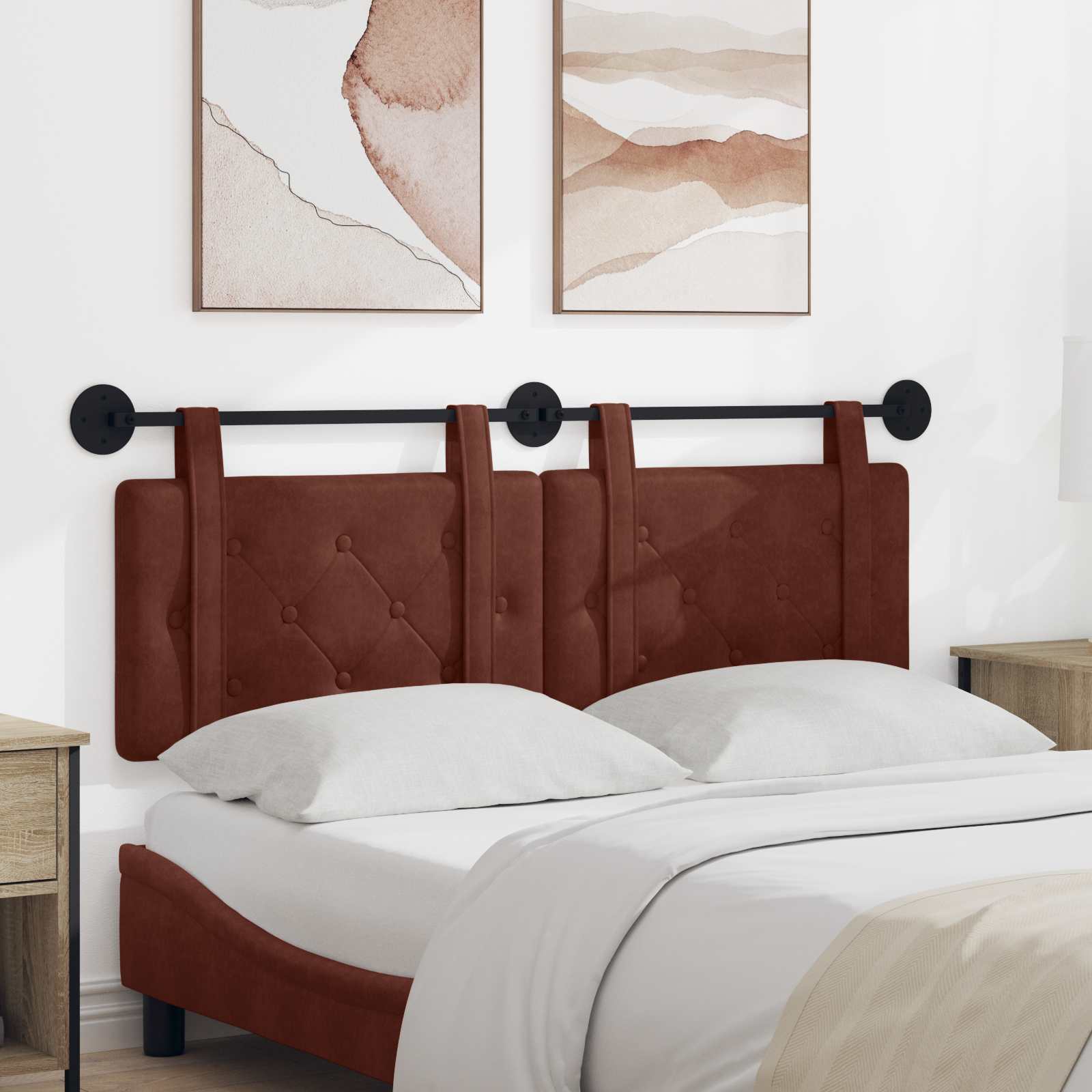 Tête de lit suspendue Brun Brillant 130 x 55 x 5 cm PU antique - XIOS