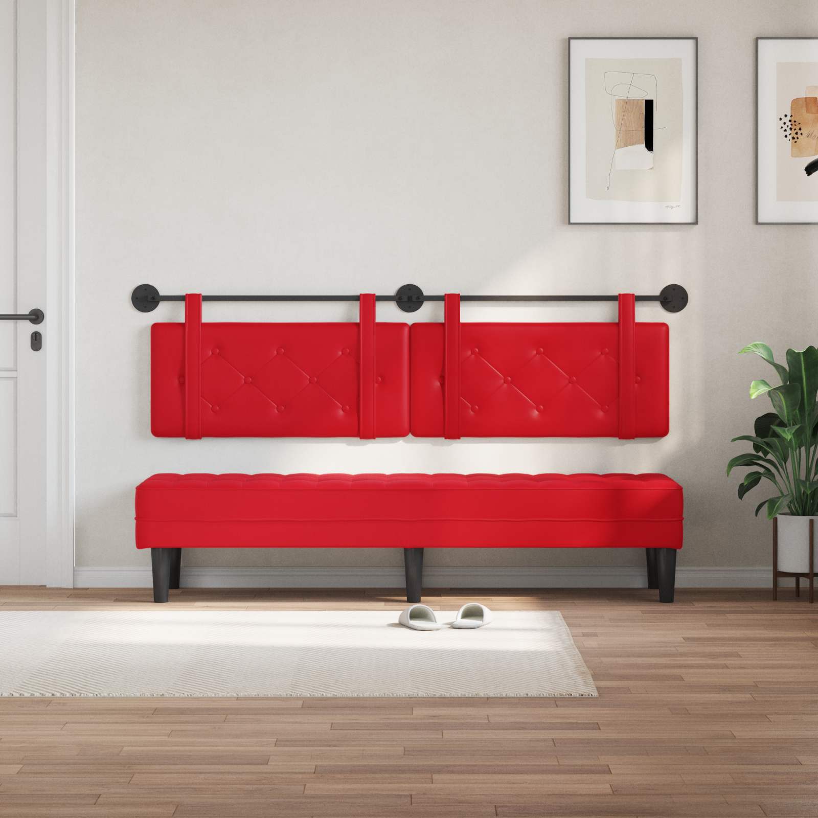 Tête de lit suspendue Rouge 170 x 55 x 5 cm Simili cuir - XIOS