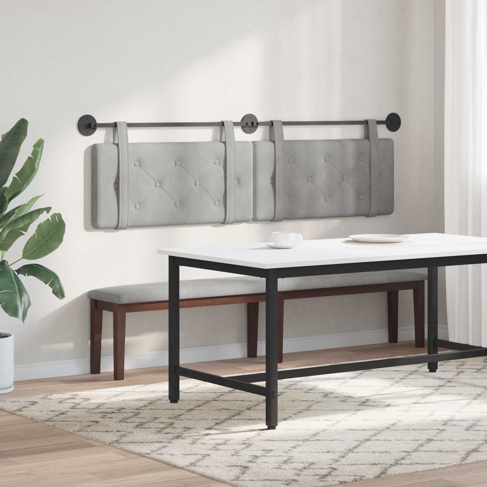 Tête de lit suspendue Gris clair Velours - XIOS