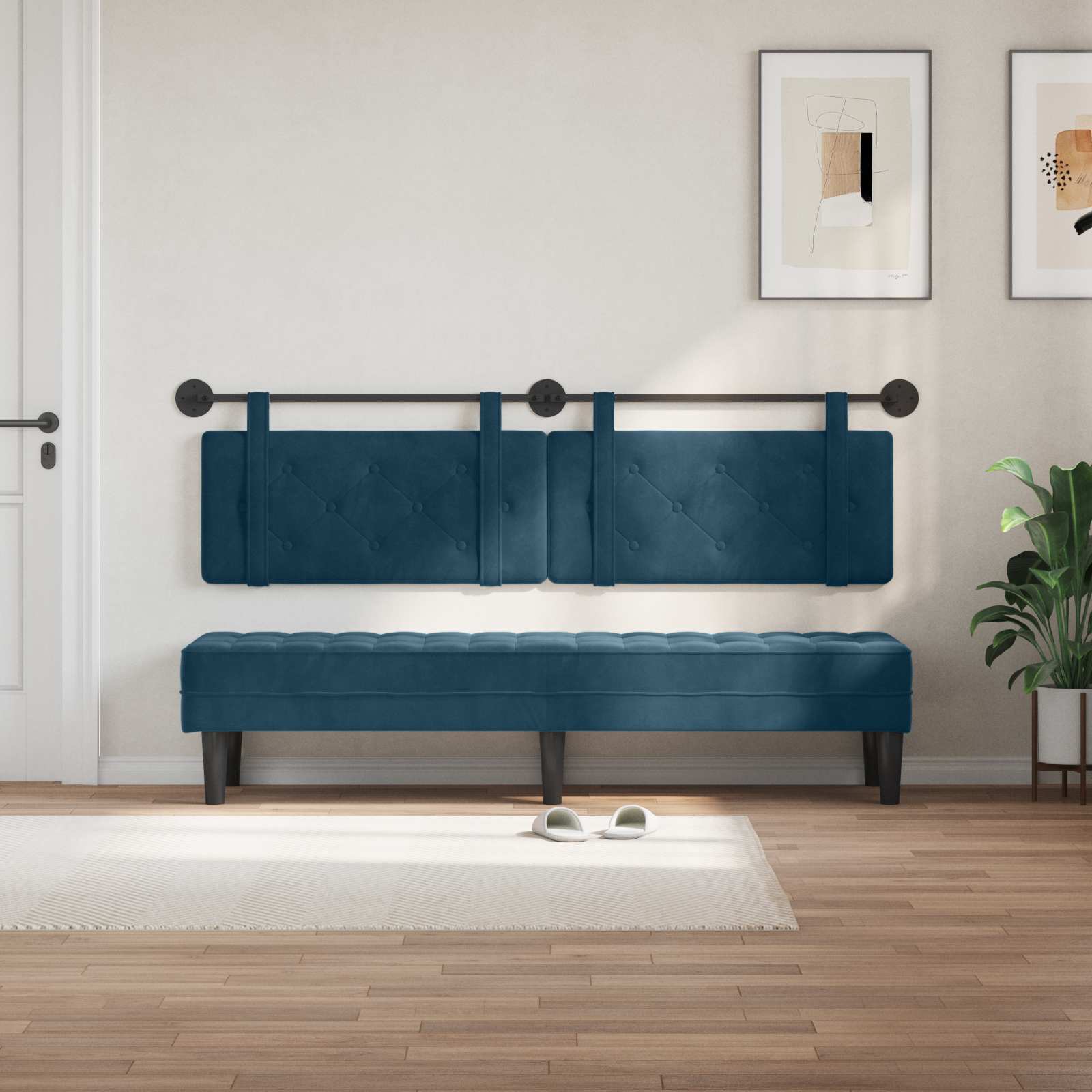 Tête de lit suspendue Bleu Velours - XIOS