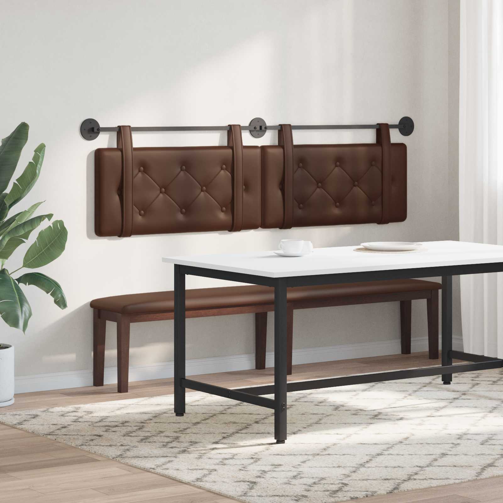 Tête de lit suspendue Marron Simili cuir - XIOS