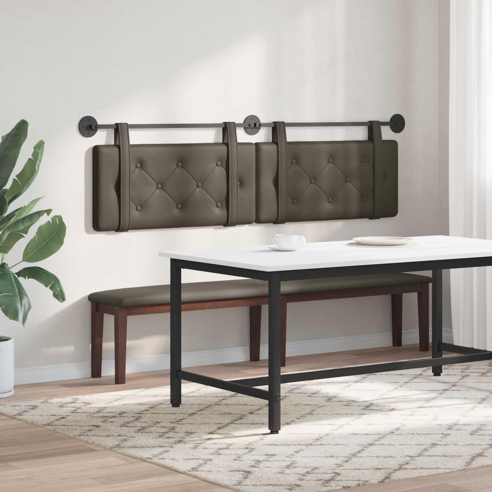 Tête de lit suspendue Gris 190 x 55 x 5 cm Simili cuir - XIOS