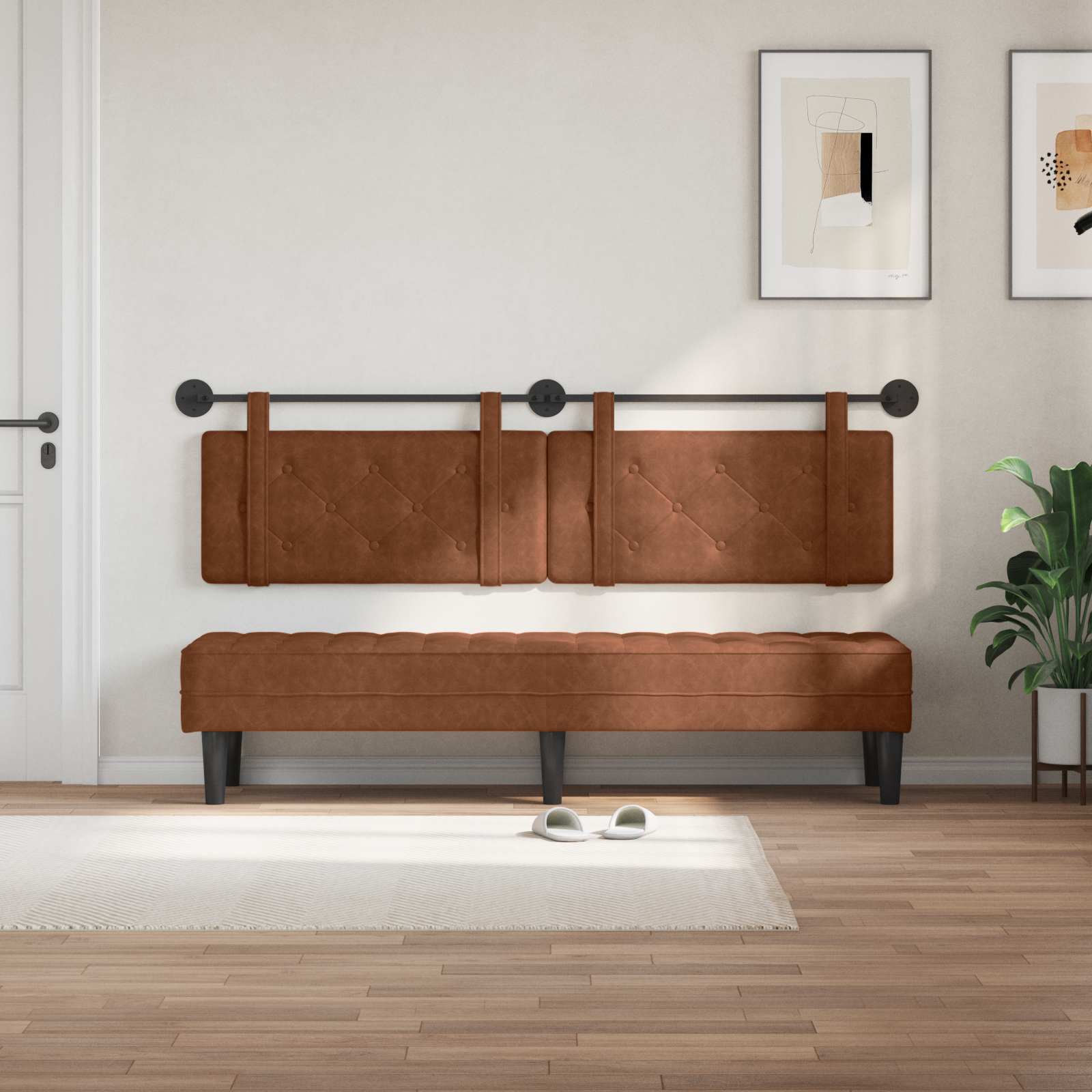 Tête de lit suspendue Marron PU antique - XIOS