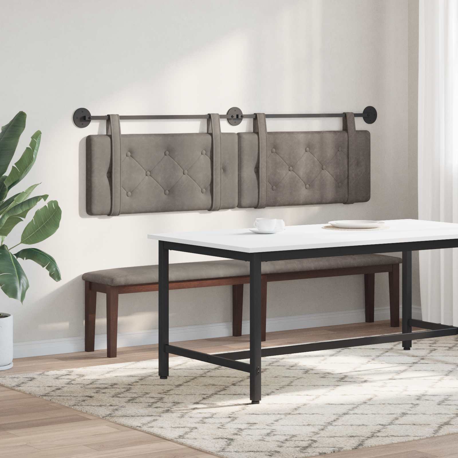 Tête de lit suspendue Gris 190 x 55 x 5 cm PU antique - XIOS