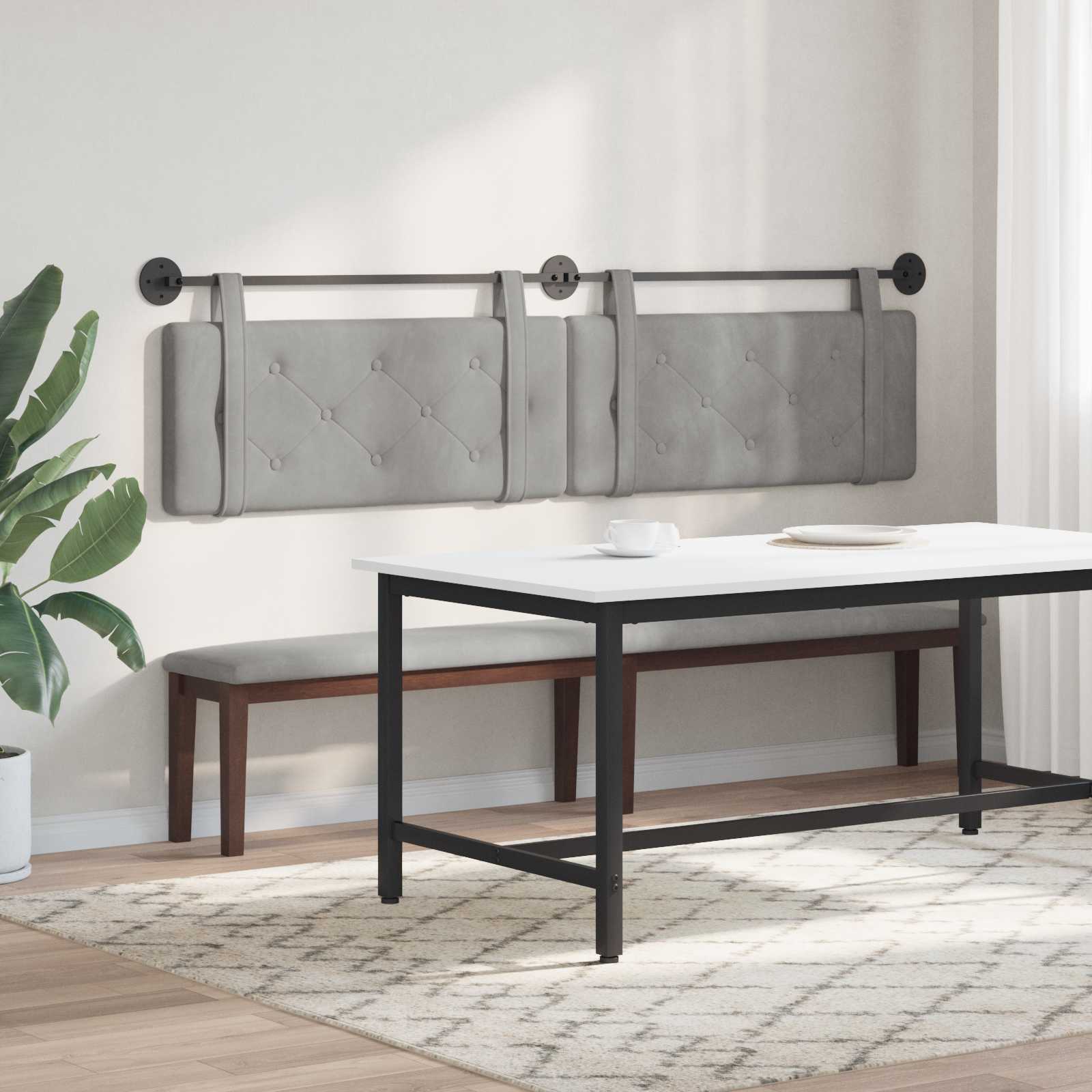 Tête de lit suspendue Gris clair 210 x 55 x 5 cm Velours - XIOS