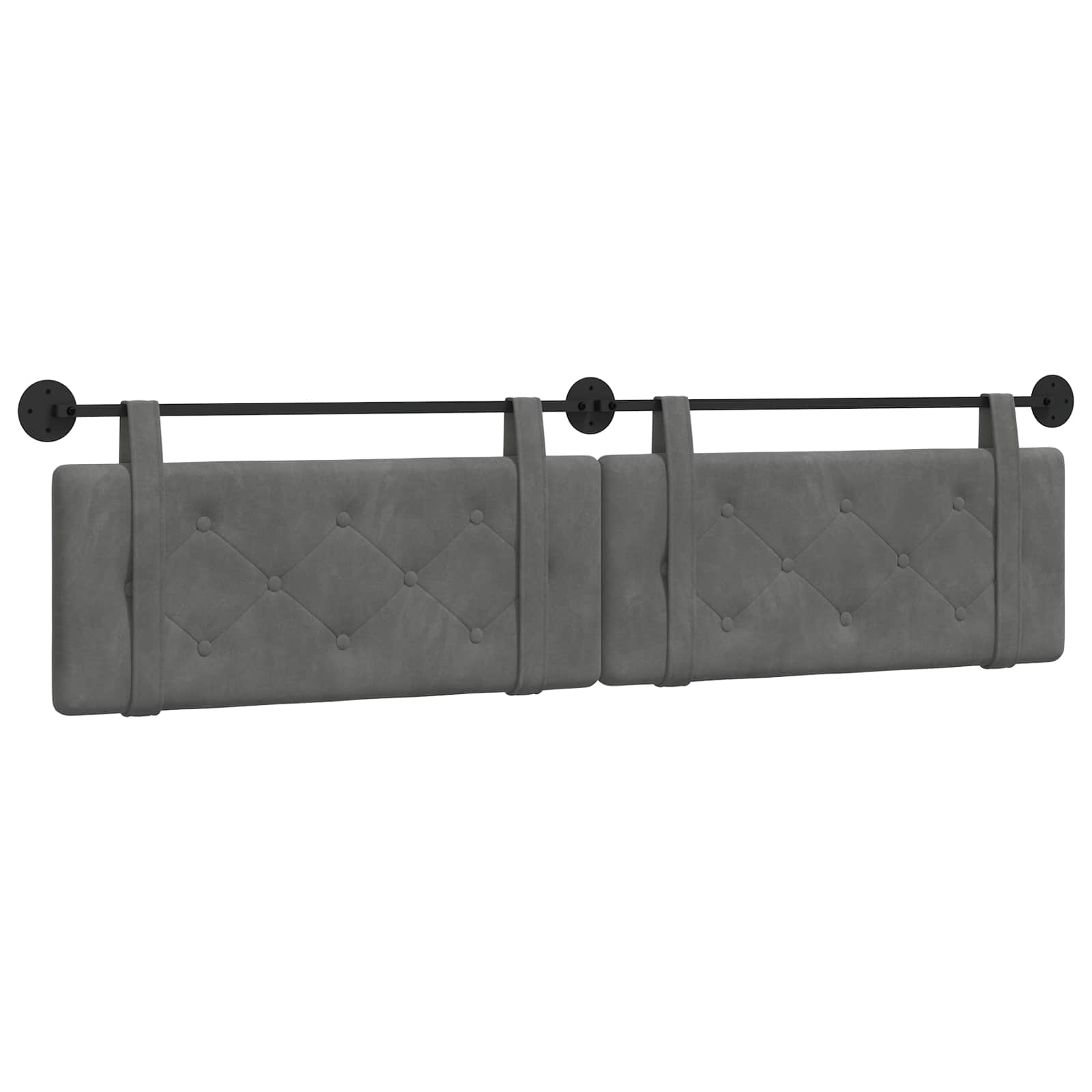 Tête de lit suspendue Gris foncé 210 x 55 x 5 cm Velours - XIOS