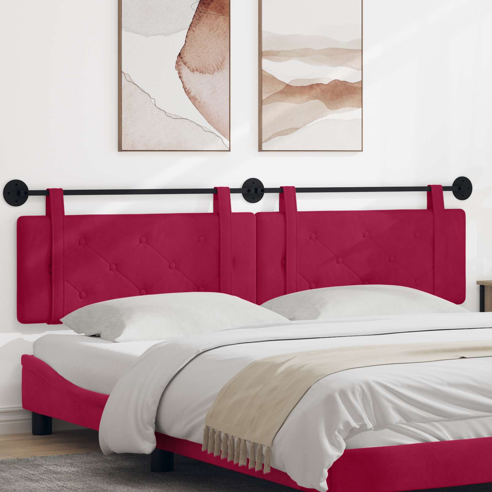Tête de lit suspendue Bordeaux 210 x 55 x 5 cm Velours - XIOS