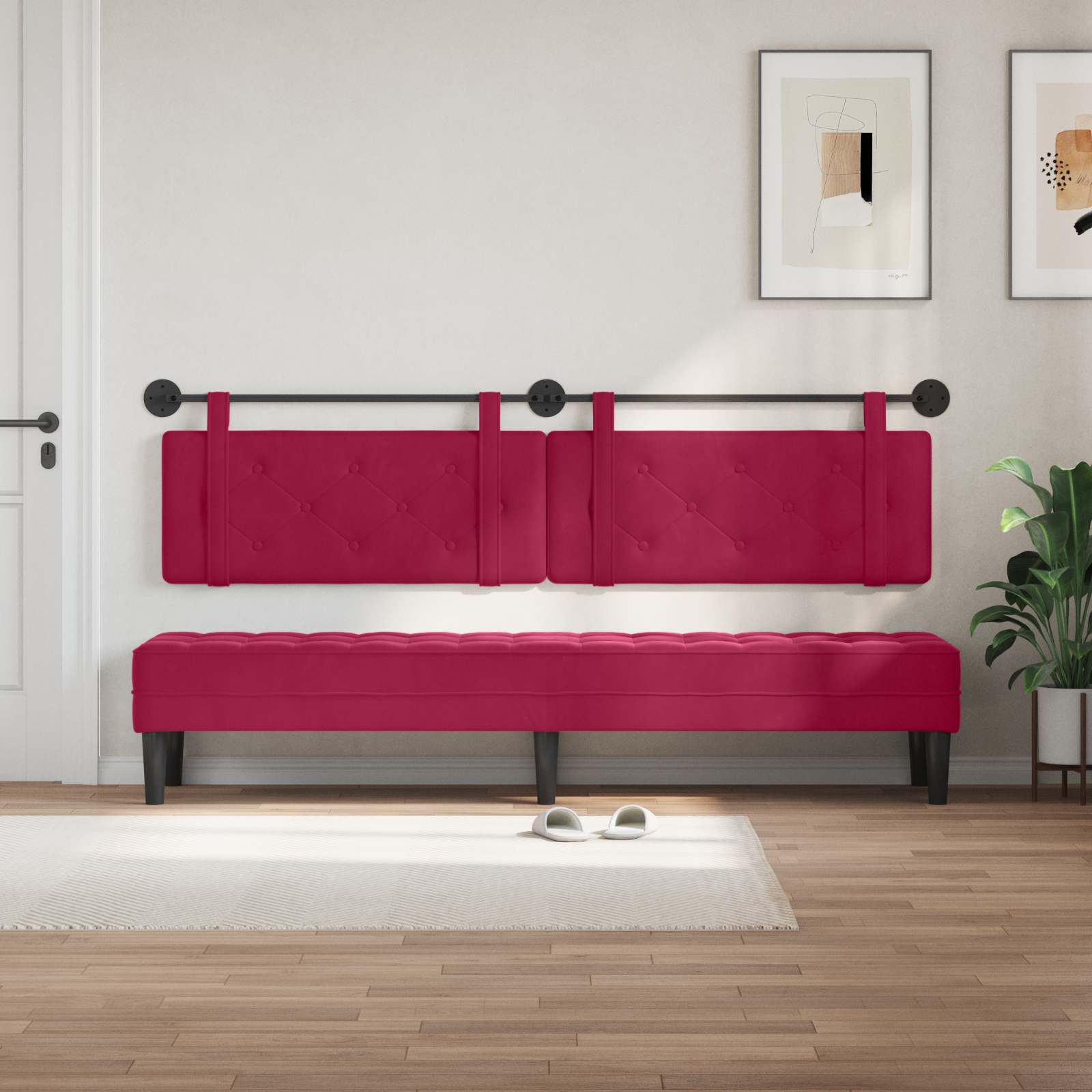 Tête de lit suspendue Bordeaux 210 x 55 x 5 cm Velours - XIOS