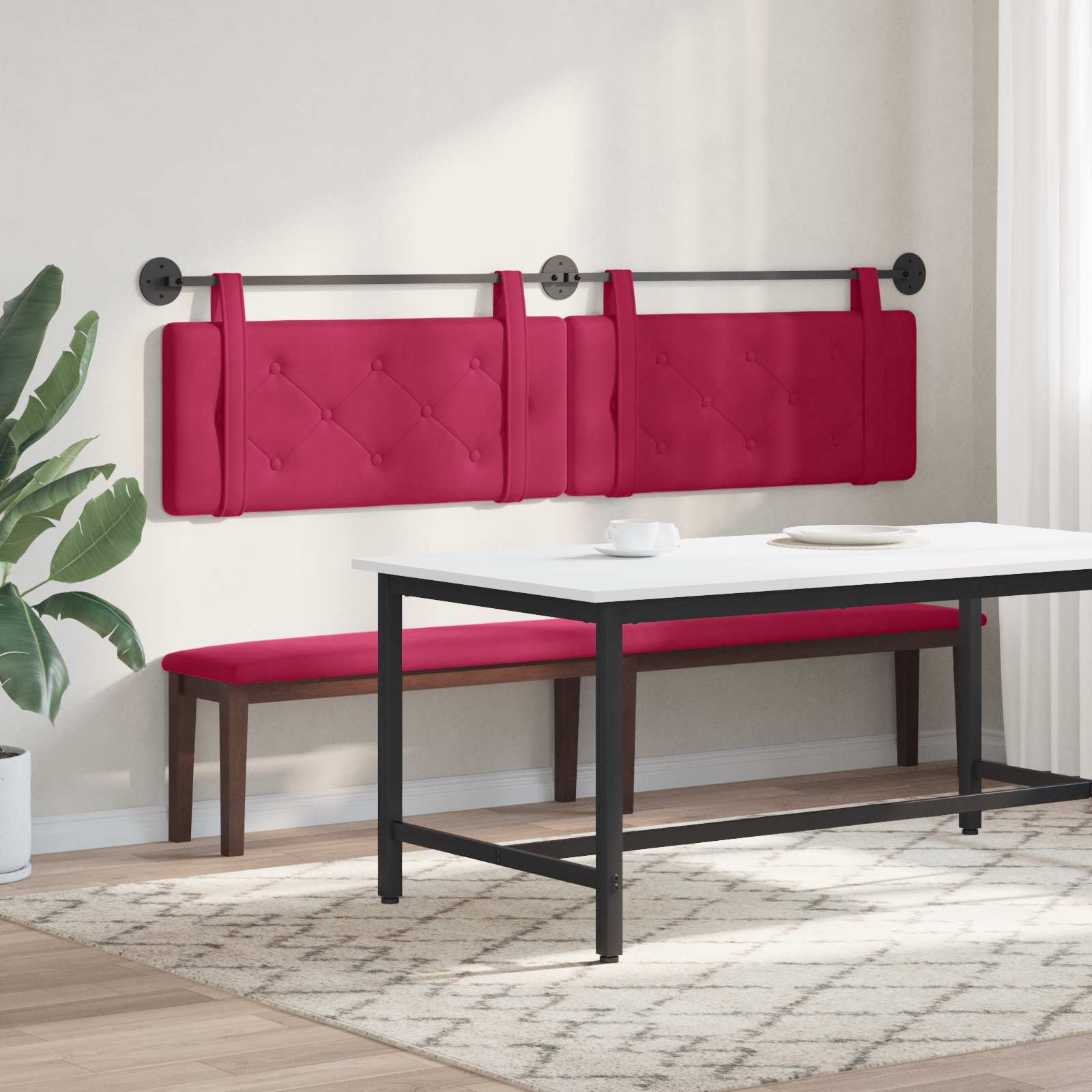 Tête de lit suspendue Bordeaux 210 x 55 x 5 cm Velours - XIOS