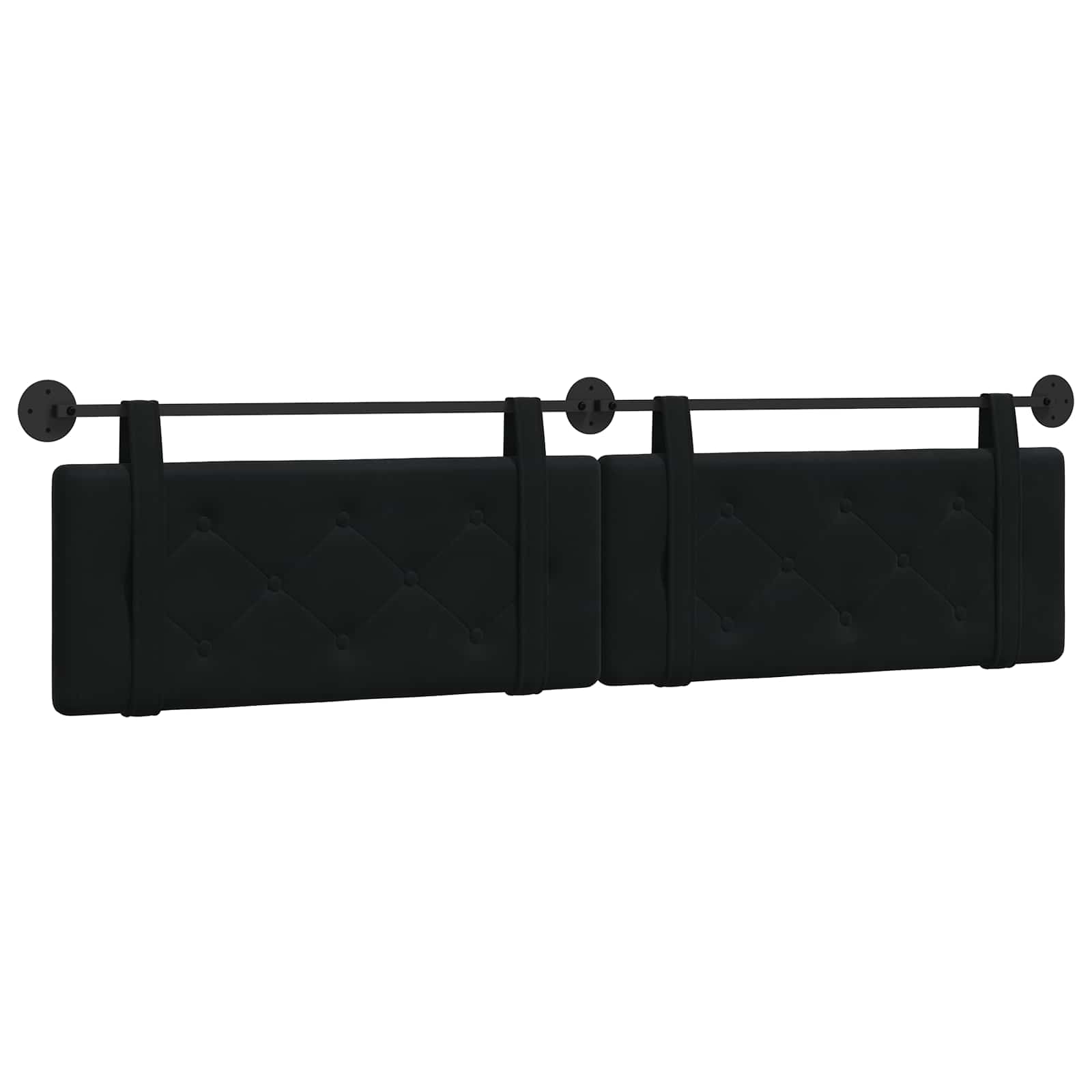 Tête de lit suspendue Noir 210 x 55 x 5 cm Velours - XIOS