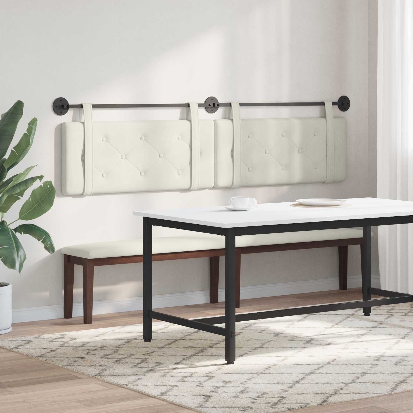 Tête de lit suspendue Crème 210 x 55 x 5 cm Velours - XIOS
