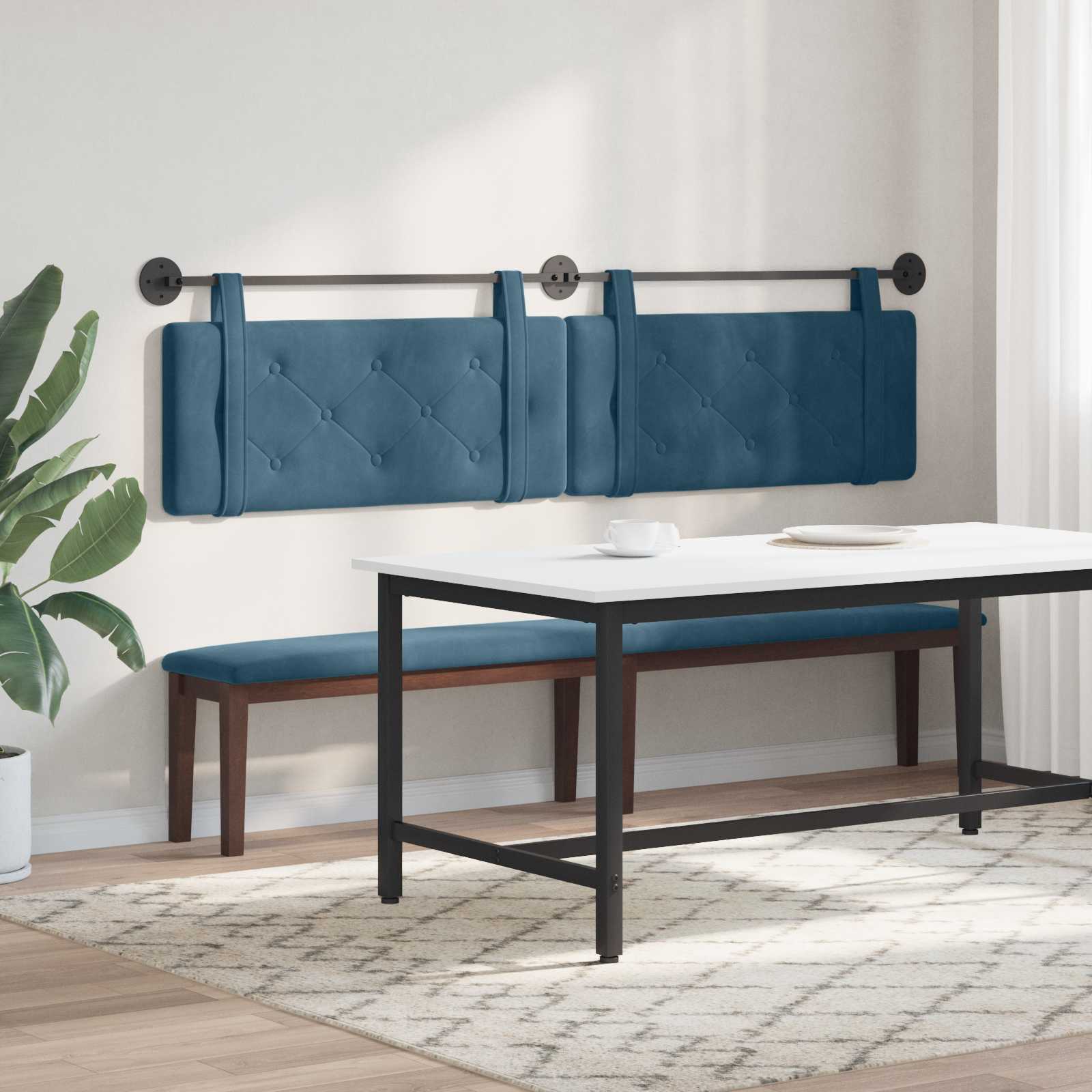 Tête de lit suspendue Bleu 210 x 55 x 5 cm Velours - XIOS