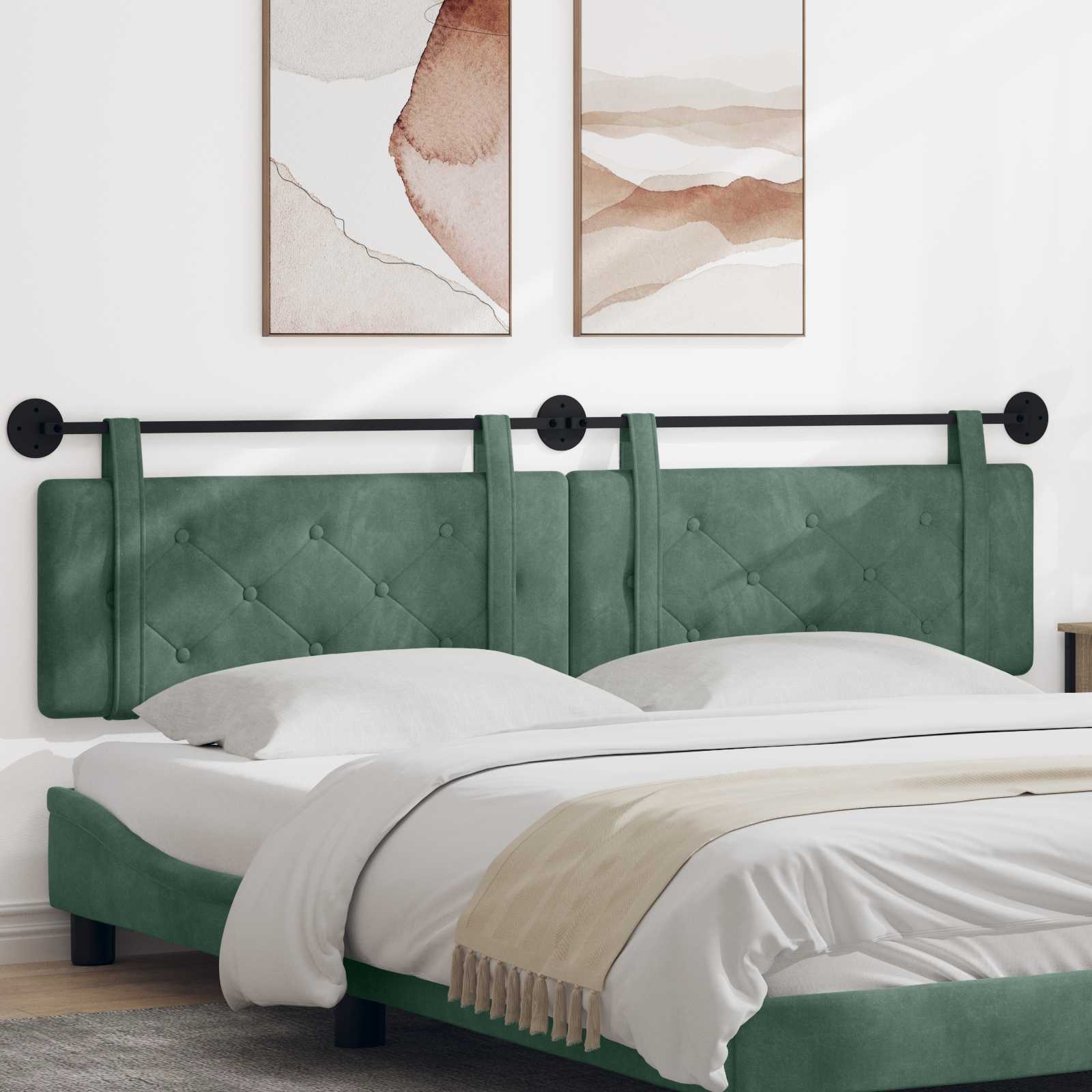 Tête de lit suspendue Vert Mer 210 x 55 x 5 cm Velours - XIOS