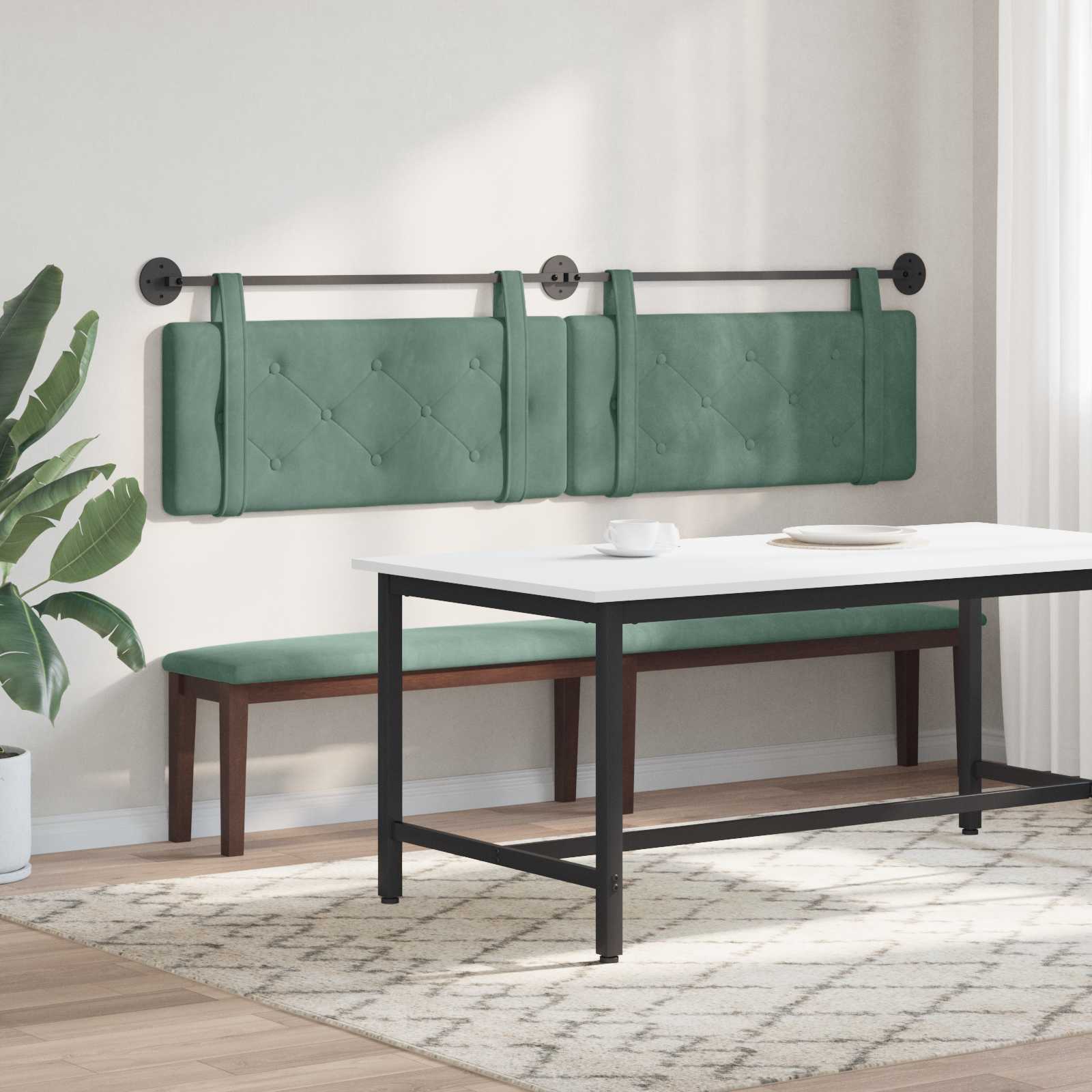Tête de lit suspendue Vert Mer 210 x 55 x 5 cm Velours - XIOS