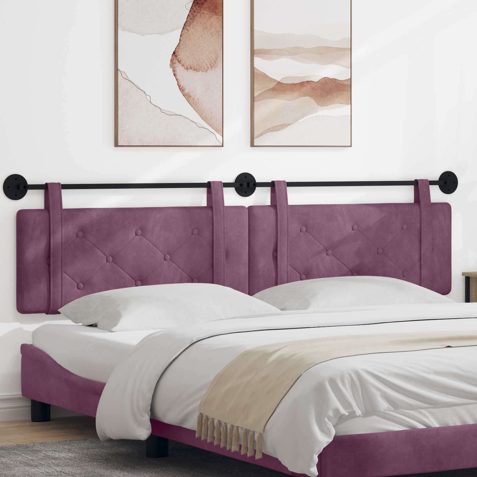 Tête de lit suspendue Pourpre 210 x 55 x 5 cm Velours - XIOS