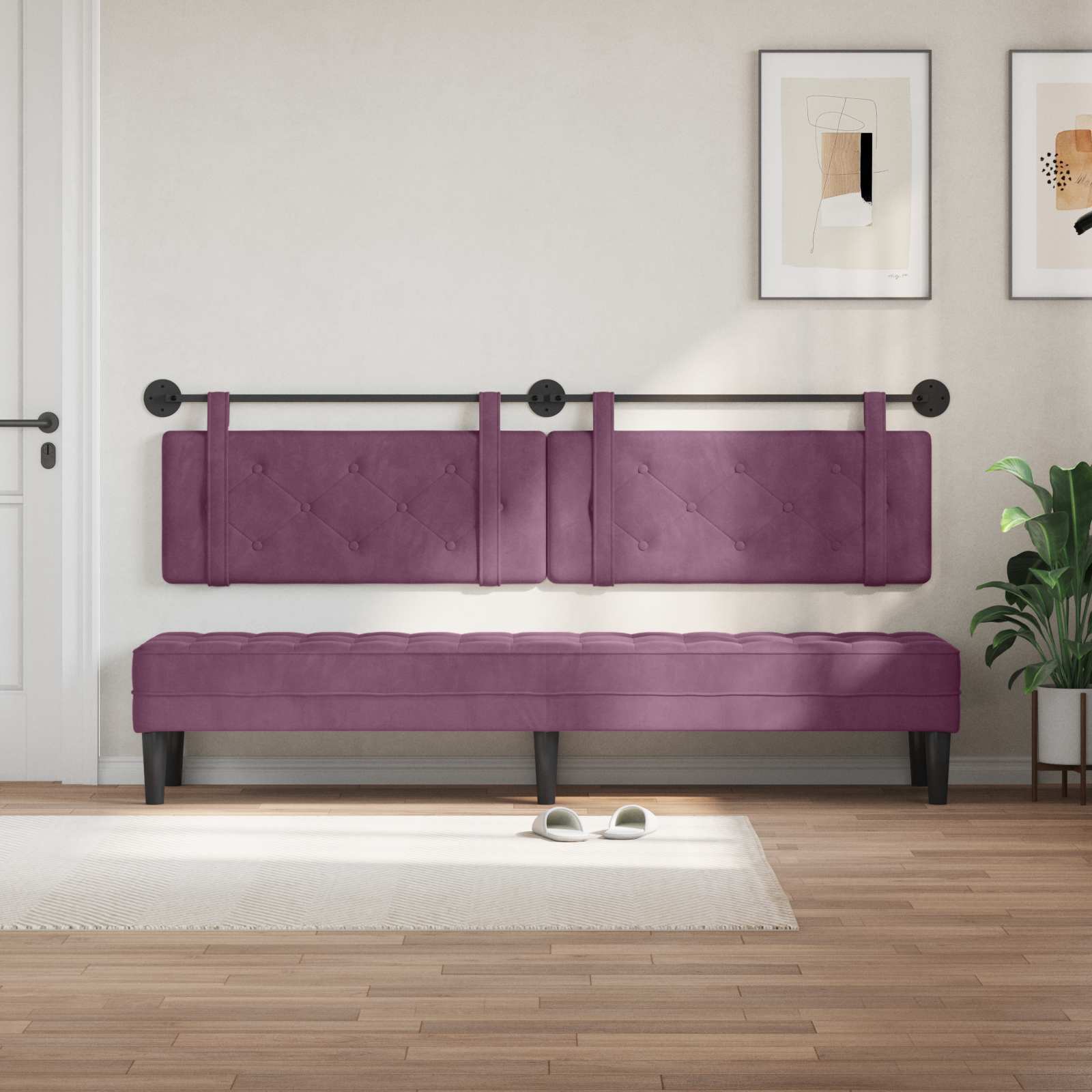 Tête de lit suspendue Pourpre 210 x 55 x 5 cm Velours - XIOS
