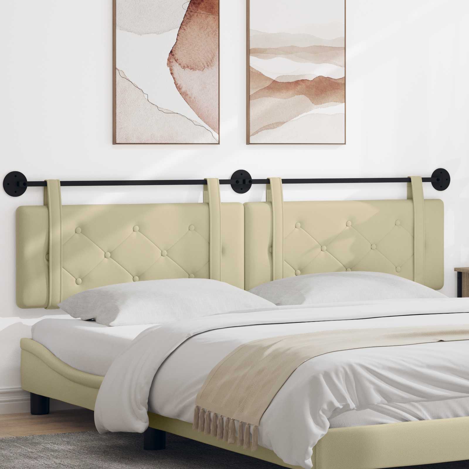 Tête de lit suspendue Crème 210 x 55 x 5 cm Simili cuir - XIOS