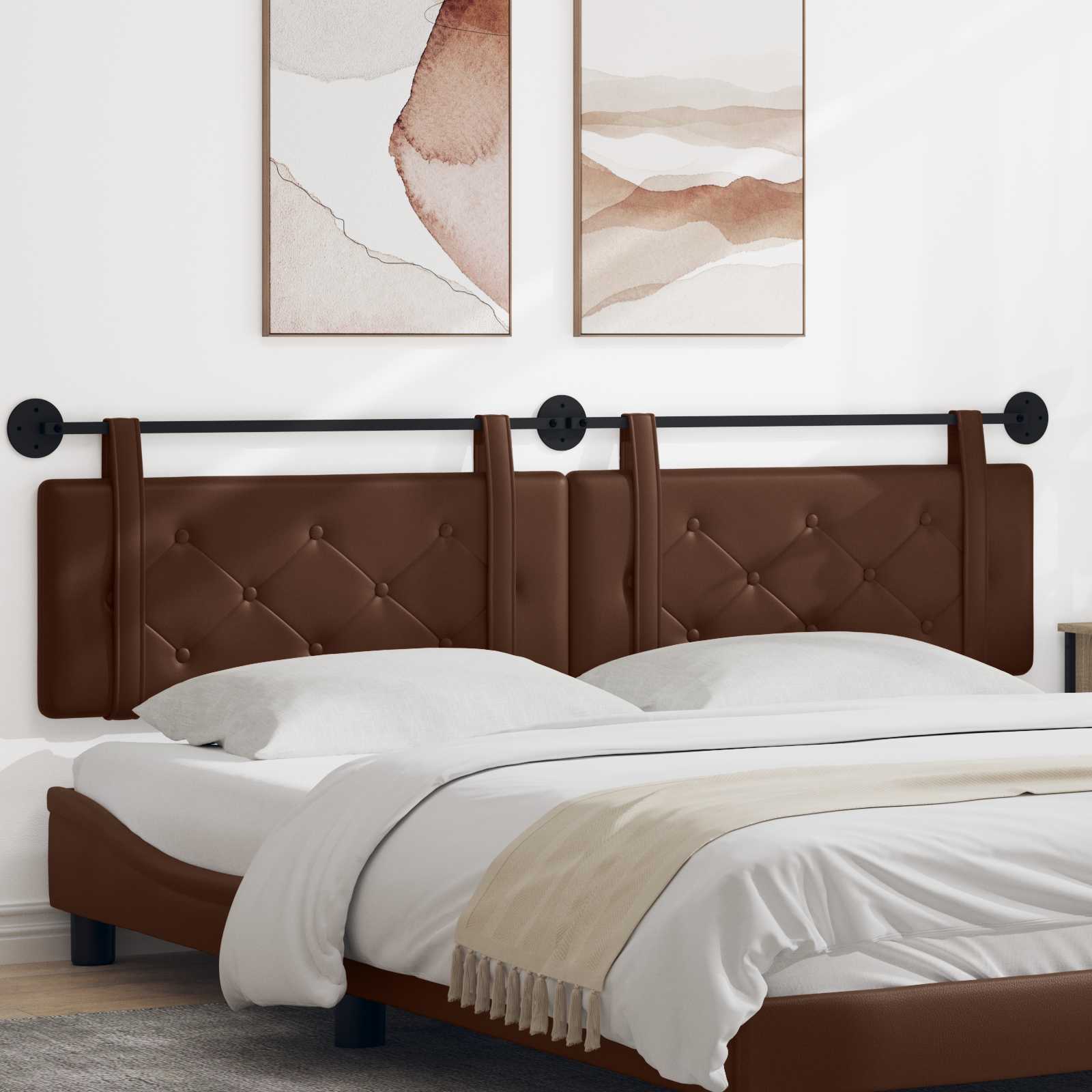 Tête de lit suspendue Marron 210 x 55 x 5 cm Simili cuir - XIOS