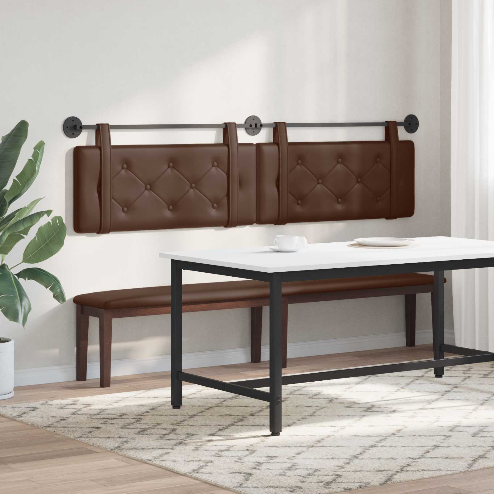 Tête de lit suspendue Marron 210 x 55 x 5 cm Simili cuir - XIOS