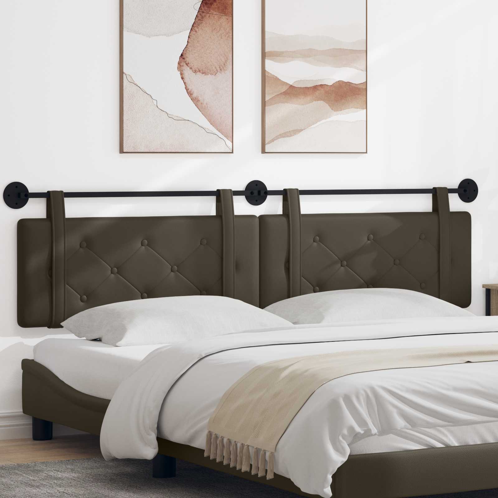 Tête de lit suspendue Gris 210 x 55 x 5 cm Simili cuir - XIOS