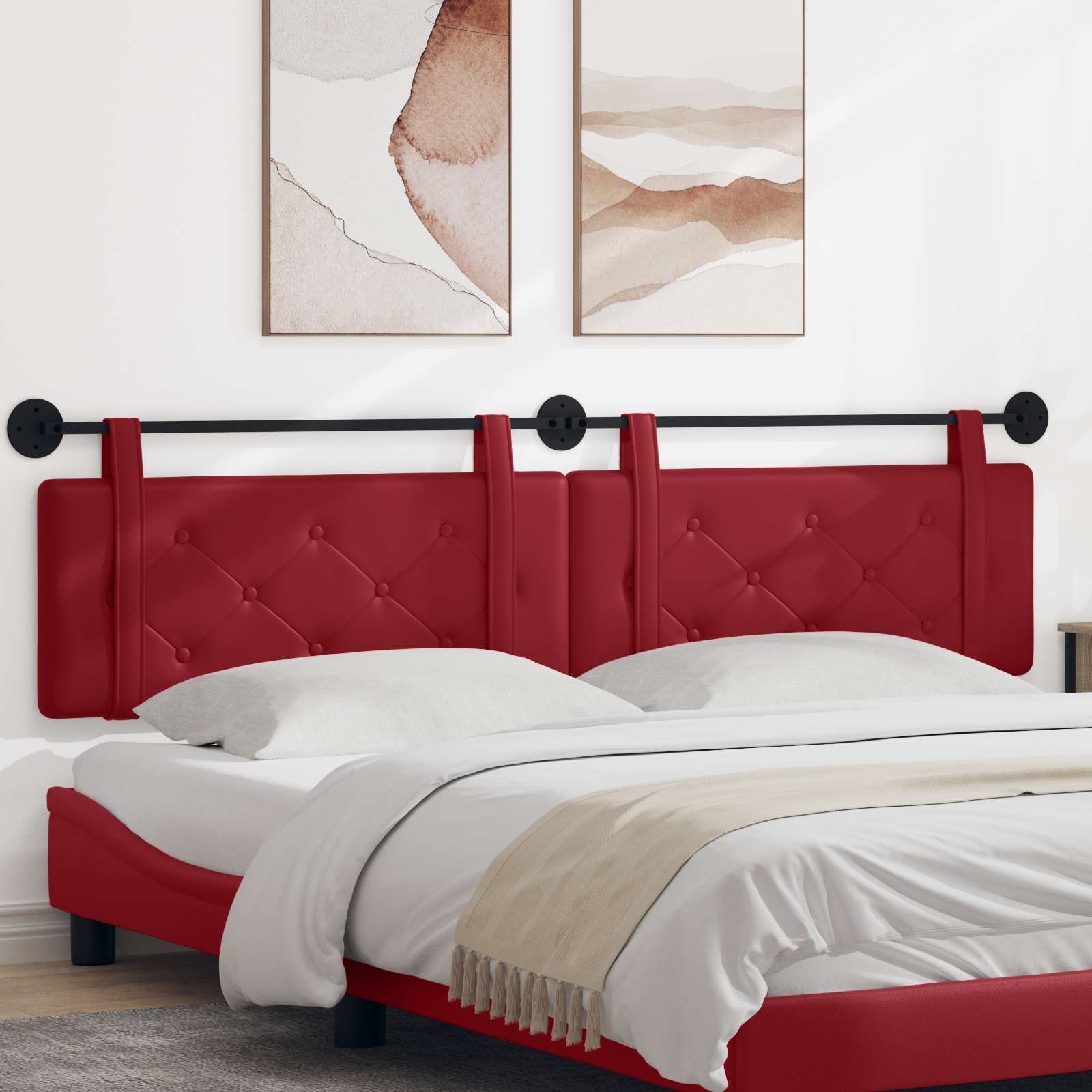 Tête de lit suspendue Bordeaux 210 x 55 x 5 cm Simili cuir - XIOS
