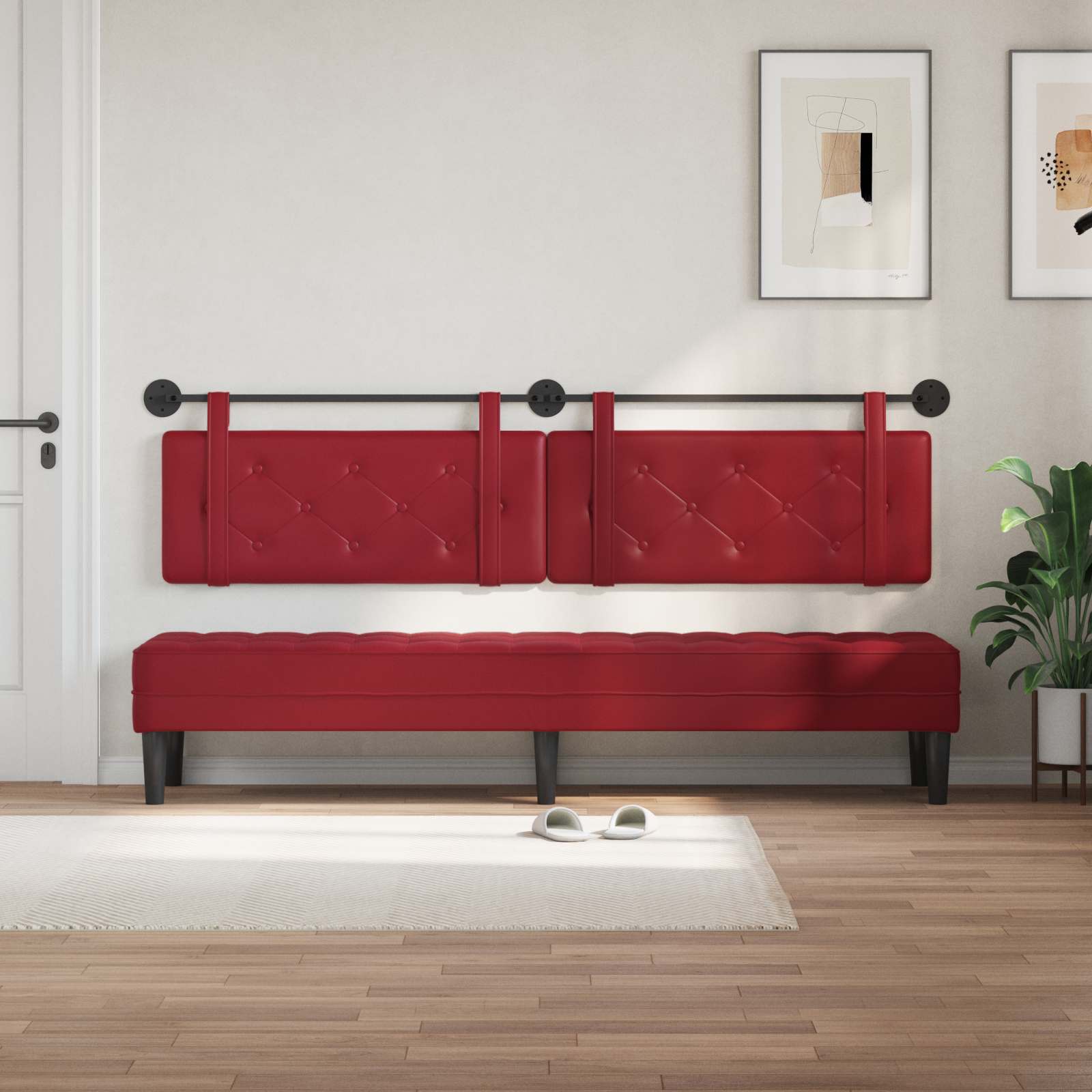 Tête de lit suspendue Bordeaux 210 x 55 x 5 cm Simili cuir - XIOS