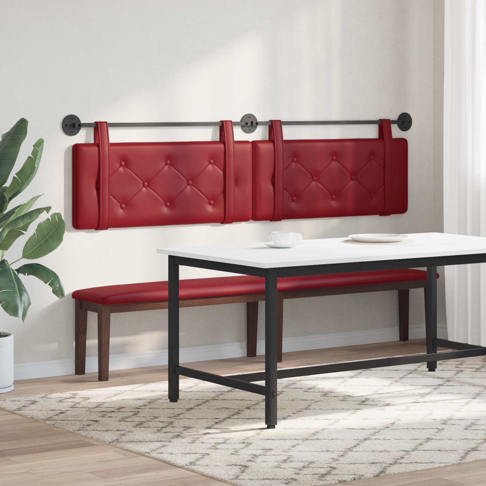 Tête de lit suspendue Bordeaux 210 x 55 x 5 cm Simili cuir - XIOS
