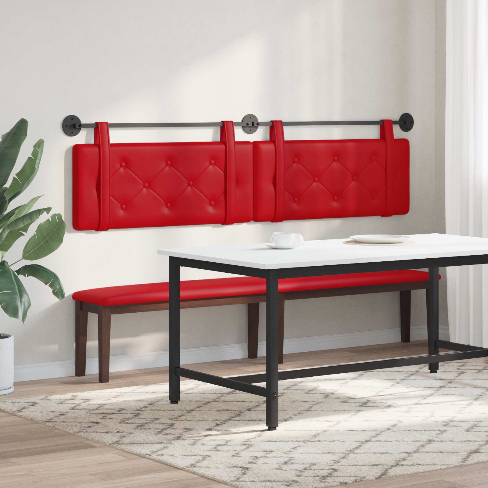 Tête de lit suspendue Rouge 210 x 55 x 5 cm Simili cuir - XIOS