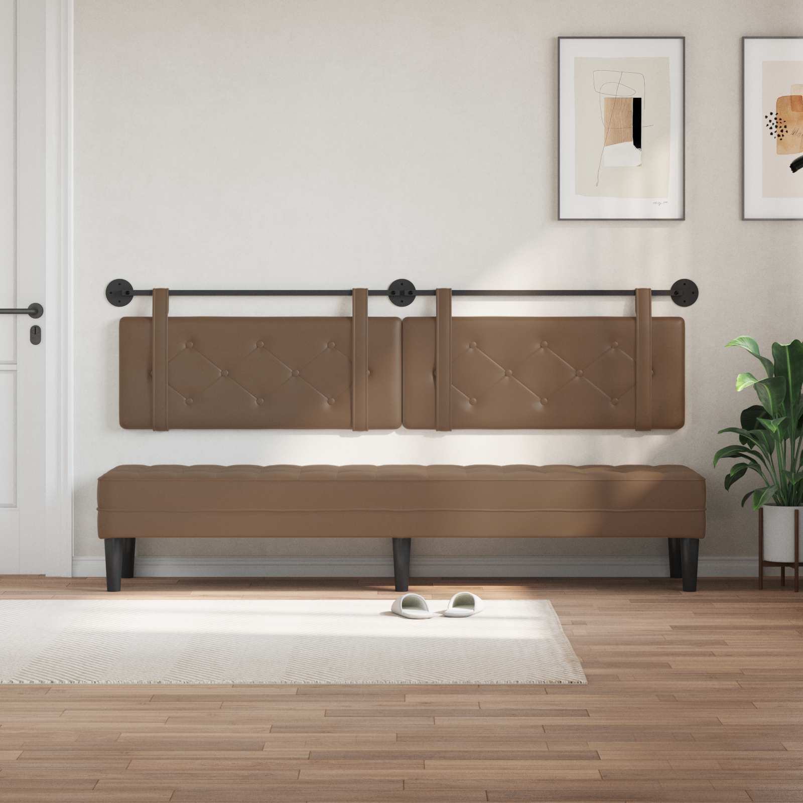 Tête de lit suspendue Cappuccino 210 x 55 x 5 cm Simili cuir - XIOS