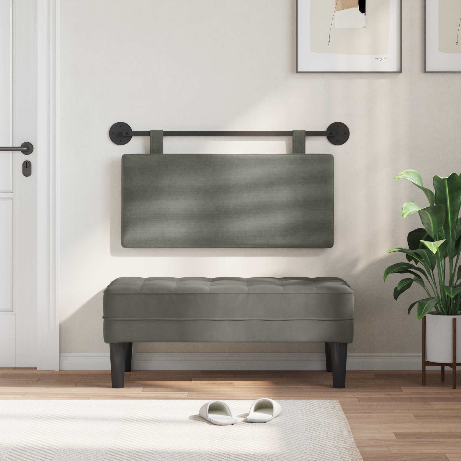 Tête de lit suspendue Tissu en velours côtelé - XIOS