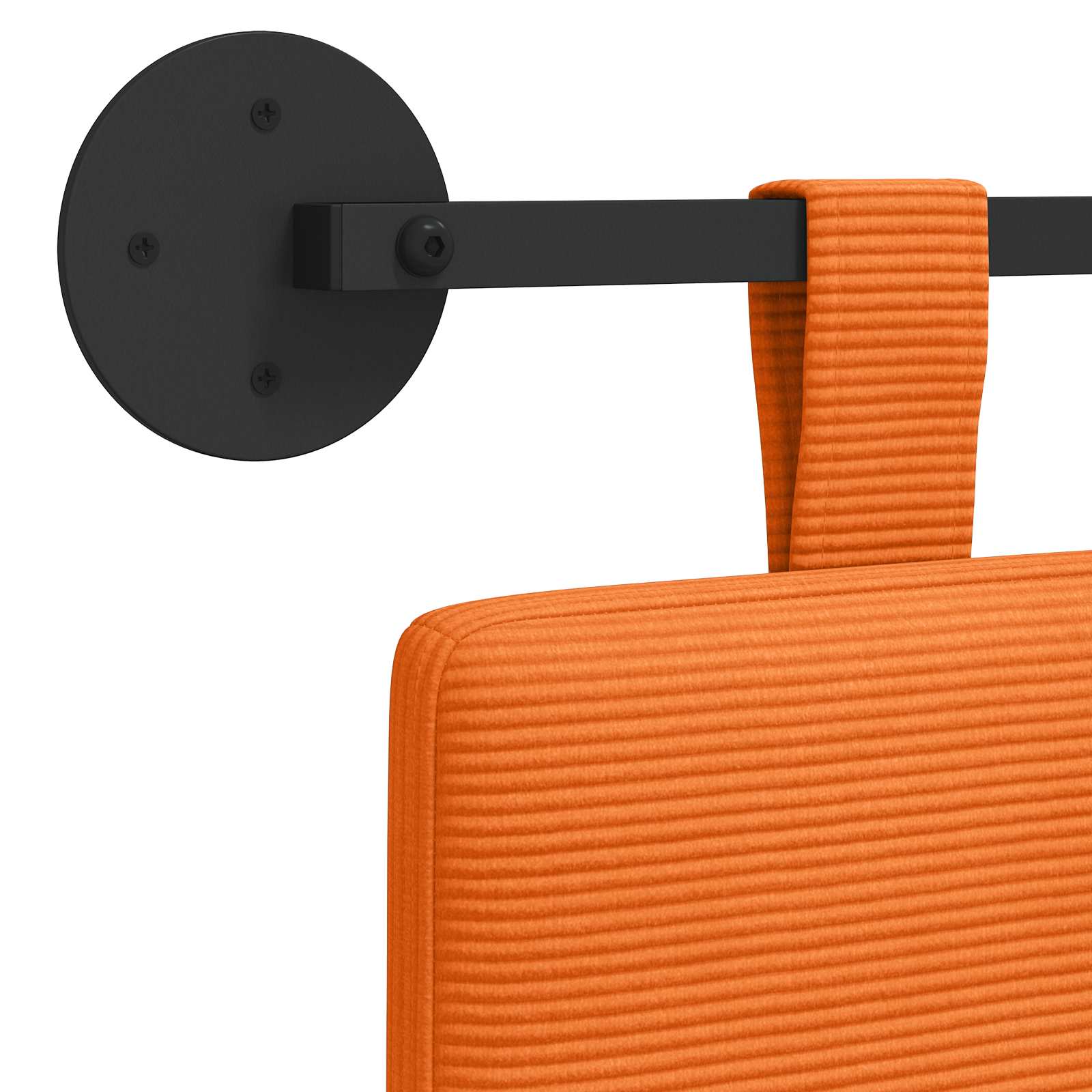 Tête de lit suspendue Orange Tissu en velours côtelé - XIOS