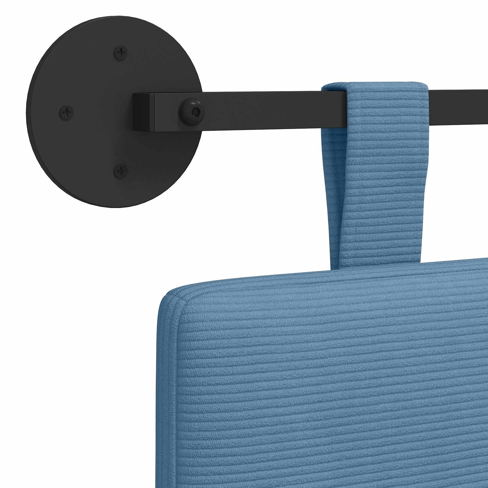 Tête de lit suspendue Bleu Tissu en velours côtelé - XIOS