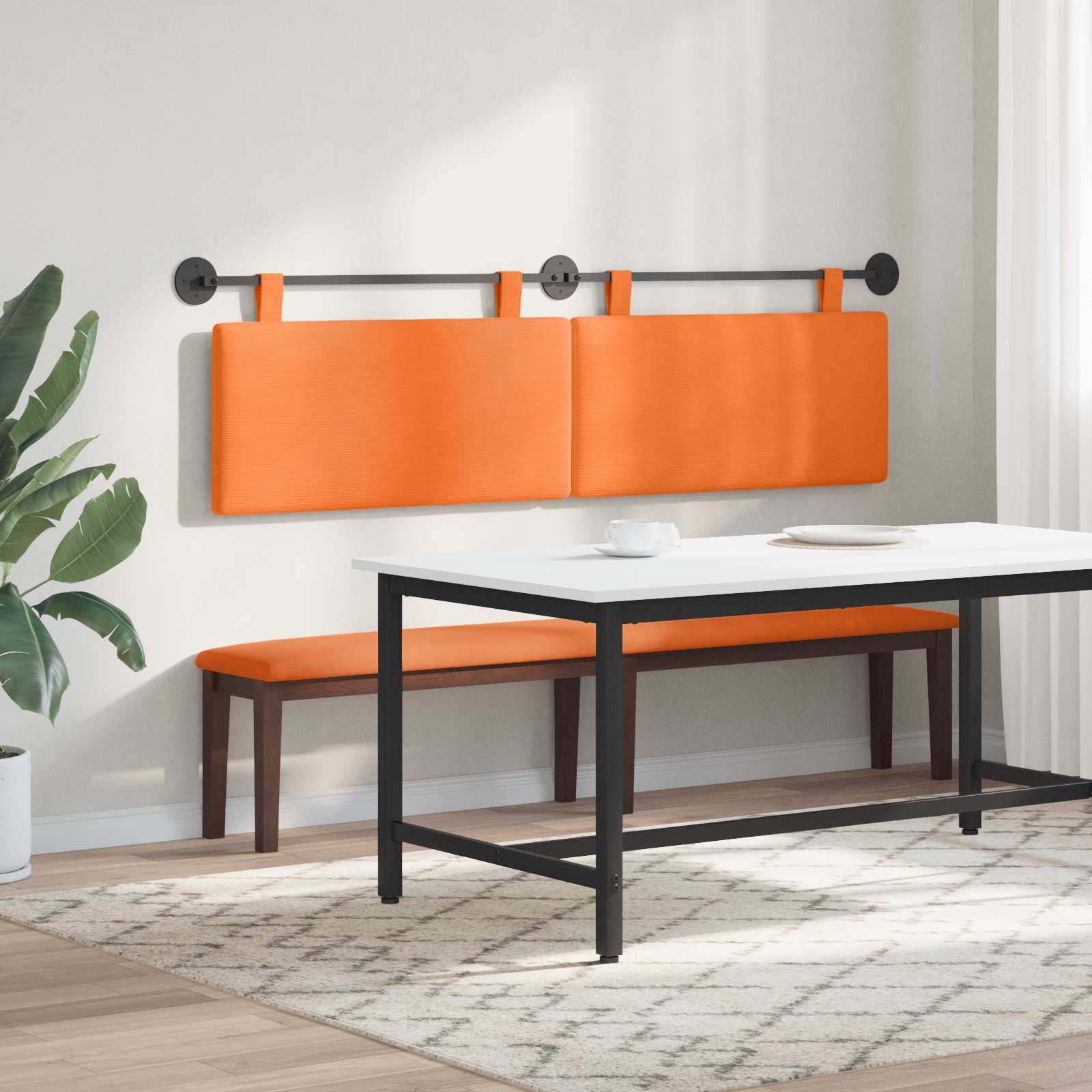 Tête de lit suspendue Tissu en velours côtelé - XIOS