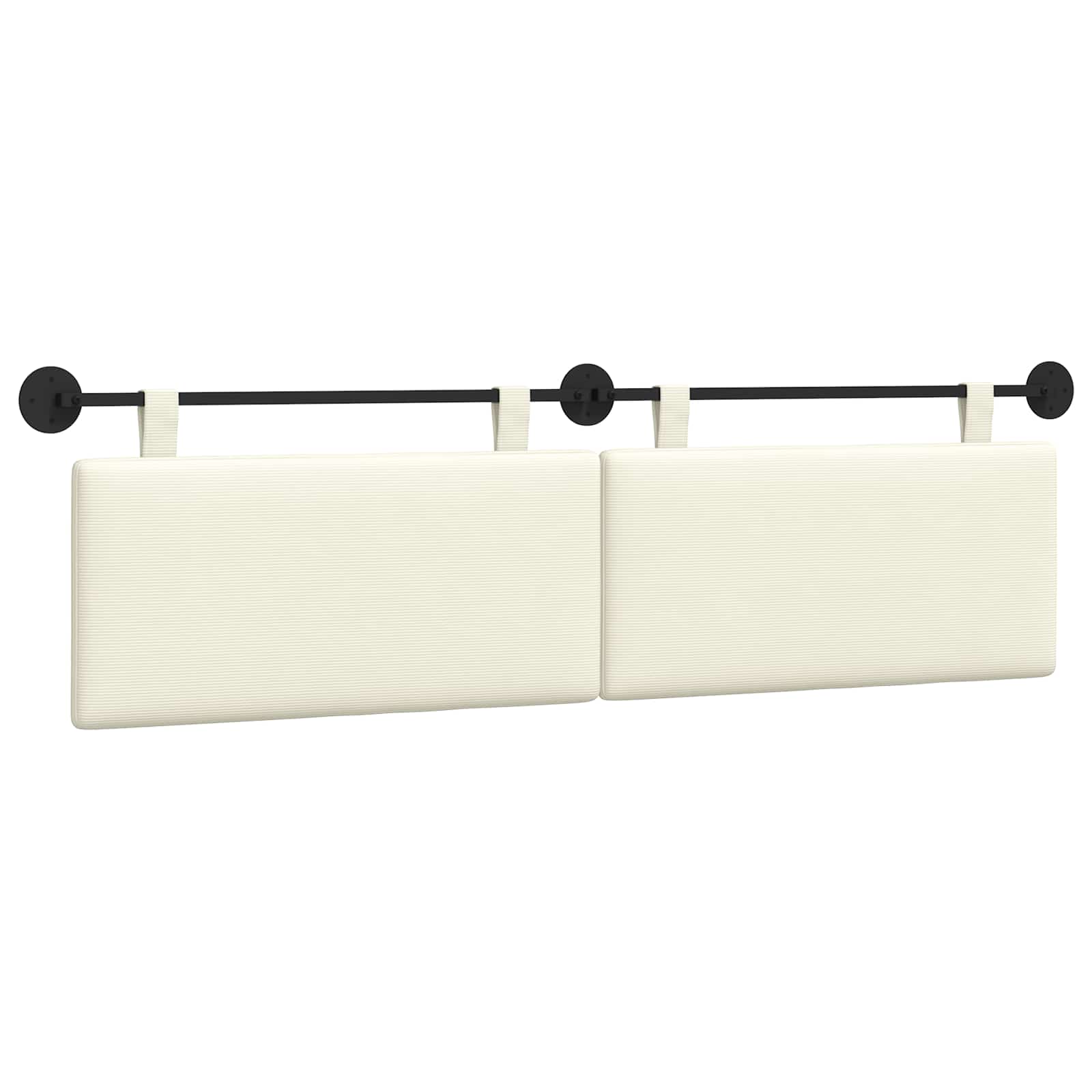 Tête de lit suspendue Crème Tissu en velours côtelé - XIOS