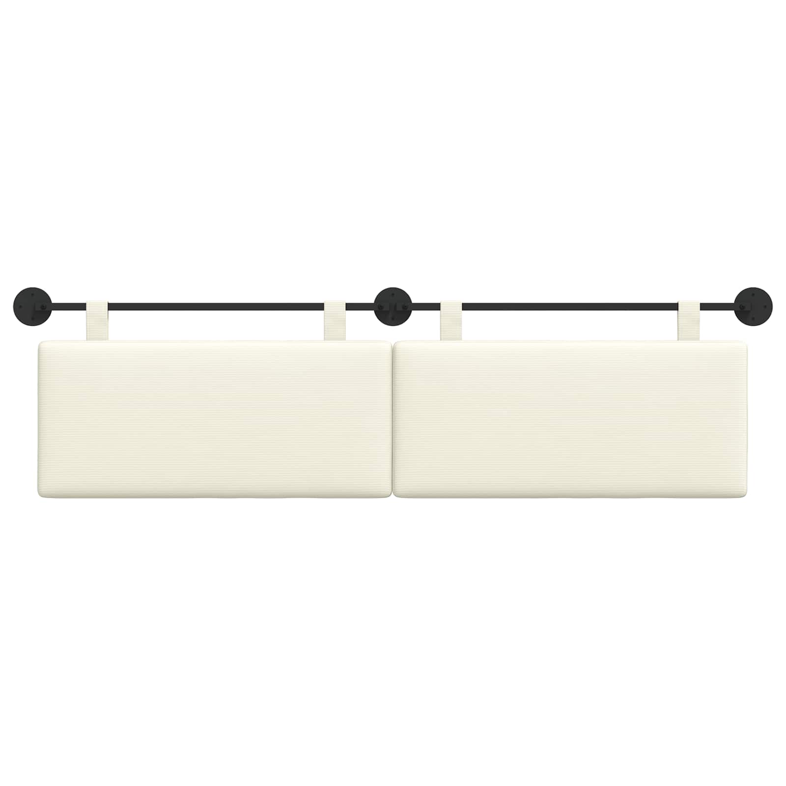 Tête de lit suspendue Crème Tissu en velours côtelé - XIOS