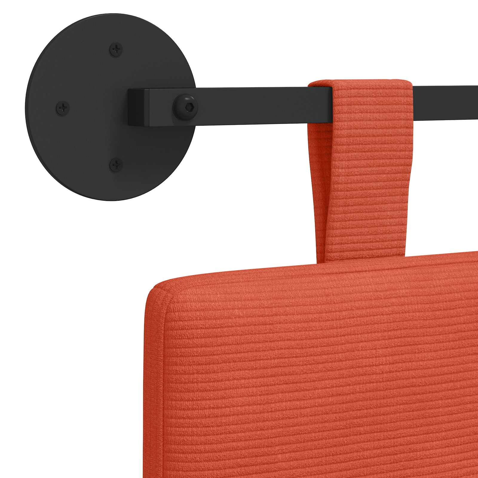 Tête de lit suspendue Rouge orange Tissu en velours côtelé - XIOS