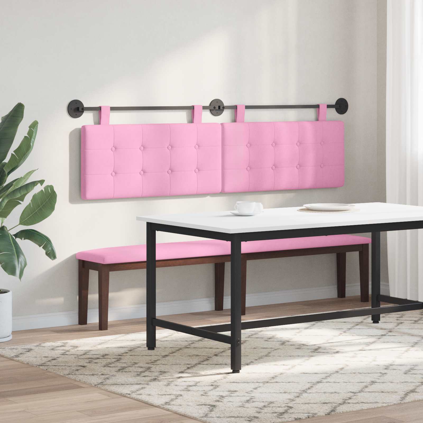 Tête de lit suspendue Rose Tissu - XIOS