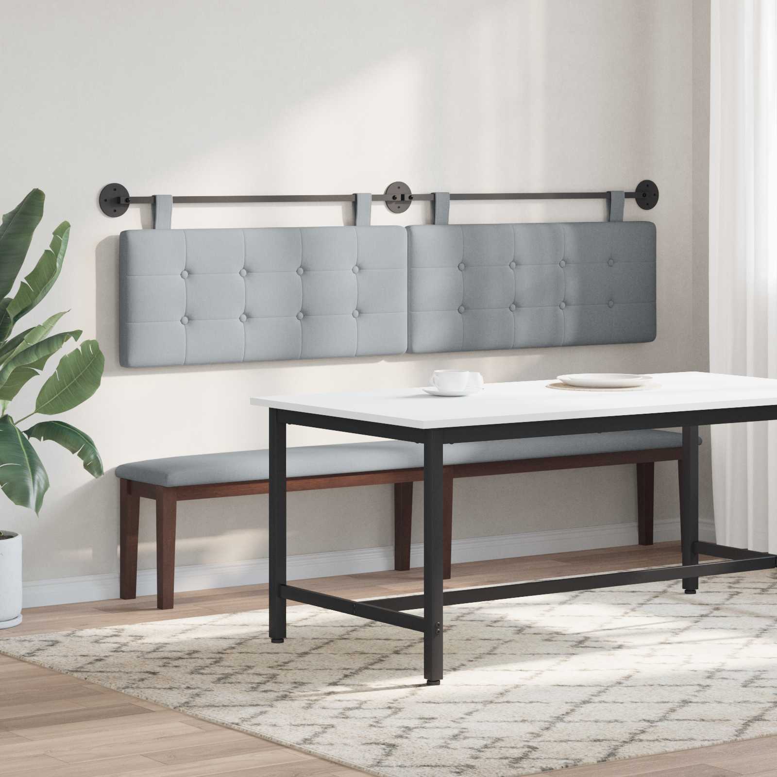 Tête de lit suspendue Gris clair tissu - XIOS