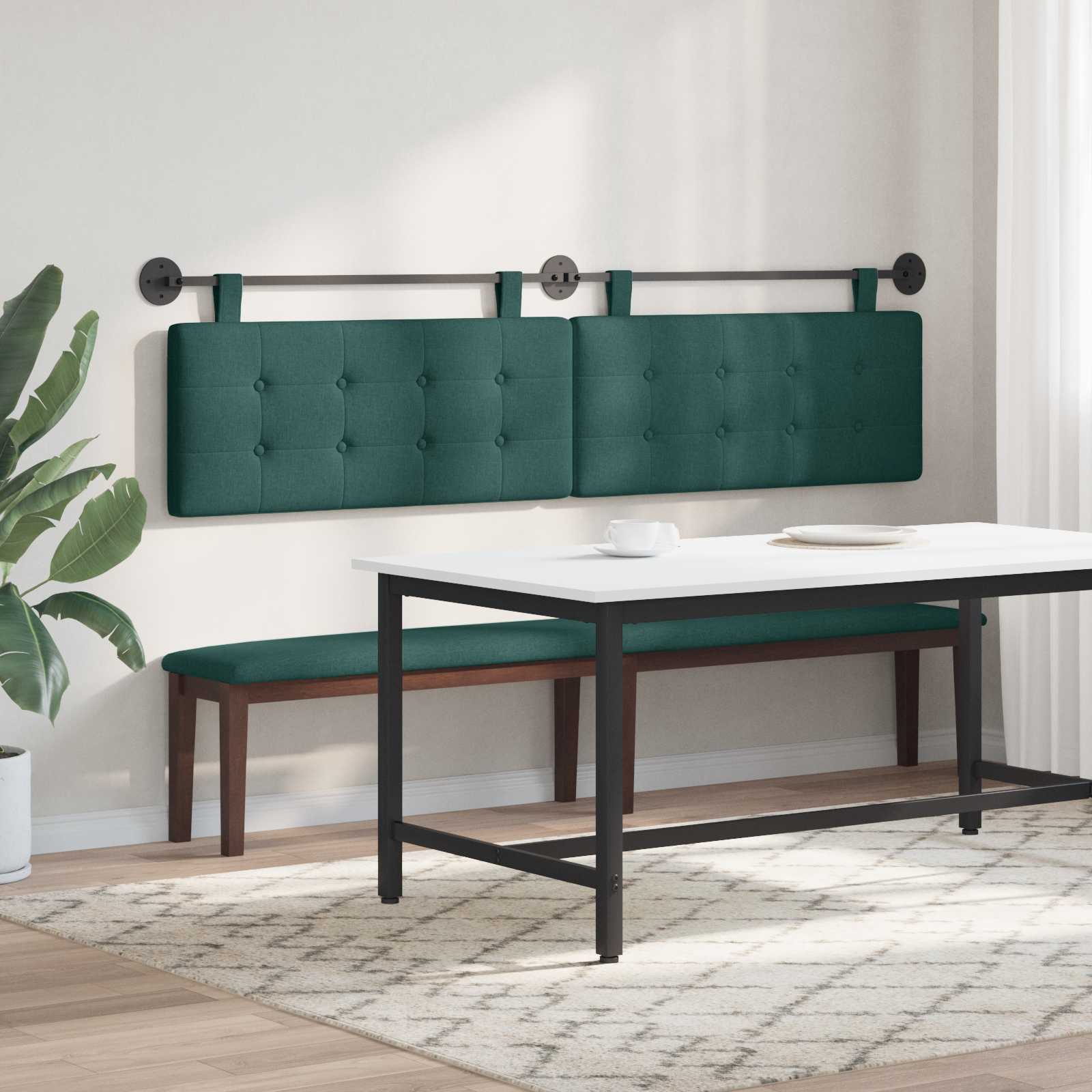 Tête de lit suspendue Montage mural Vert foncé 210 x 55 x 5 cm - XIOS