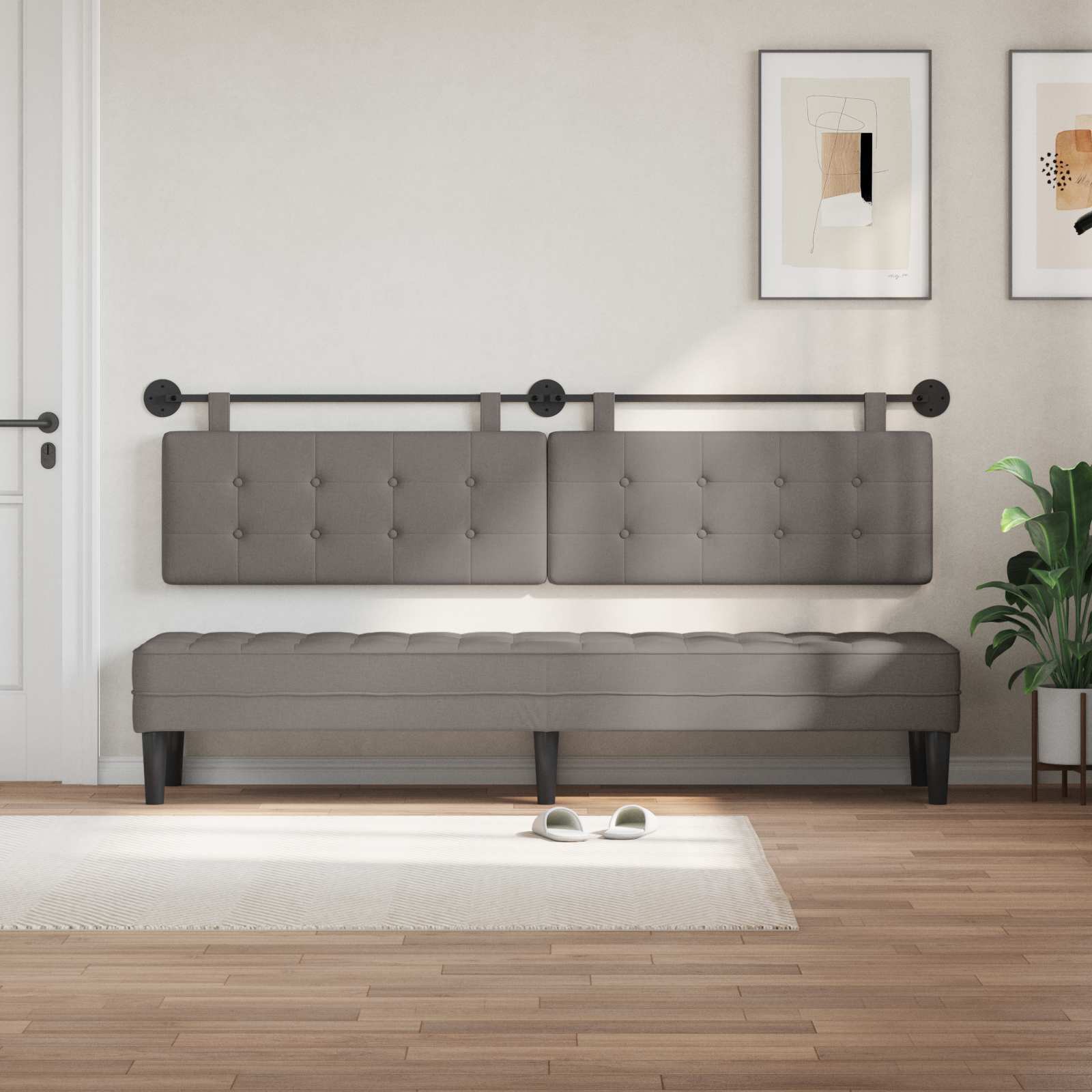 Tête de lit suspendue Taupe tissu - XIOS