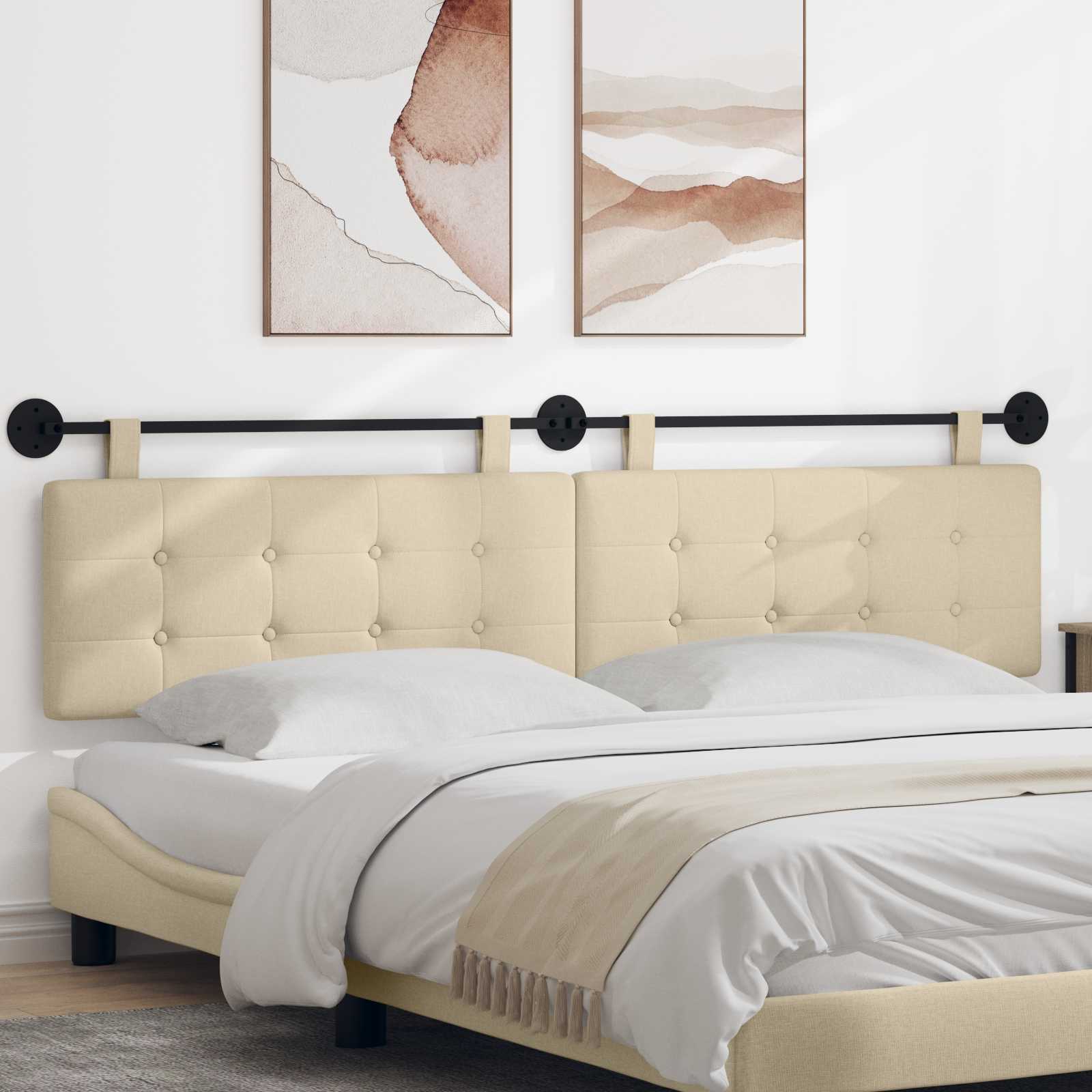 Tête de lit suspendue Crème tissu - XIOS